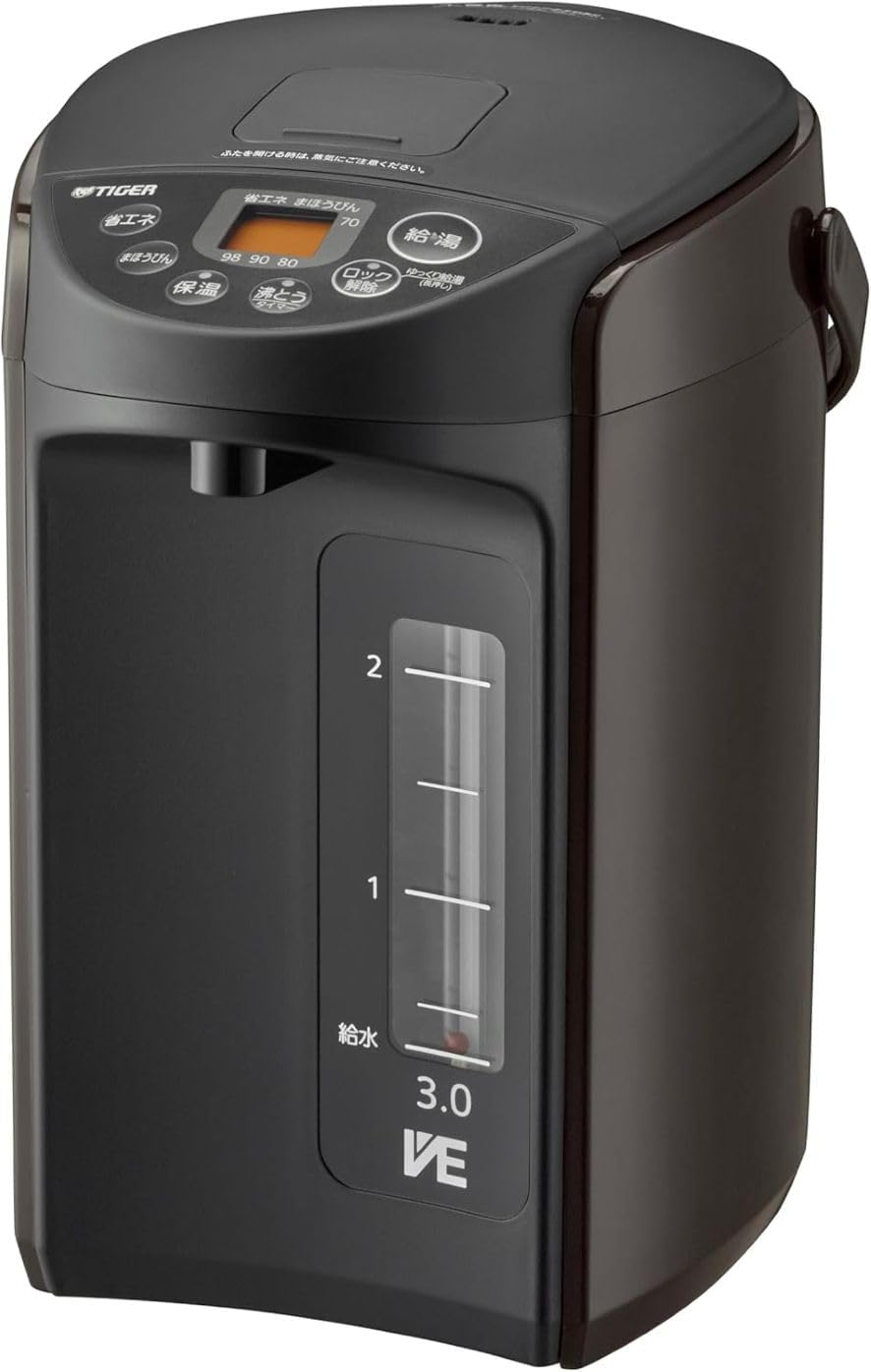 Detalle de タイガー魔法瓶 PIS-N300T 電気ポット 3.0L 蒸気レス・節電VE保温・コードレスエアー給湯