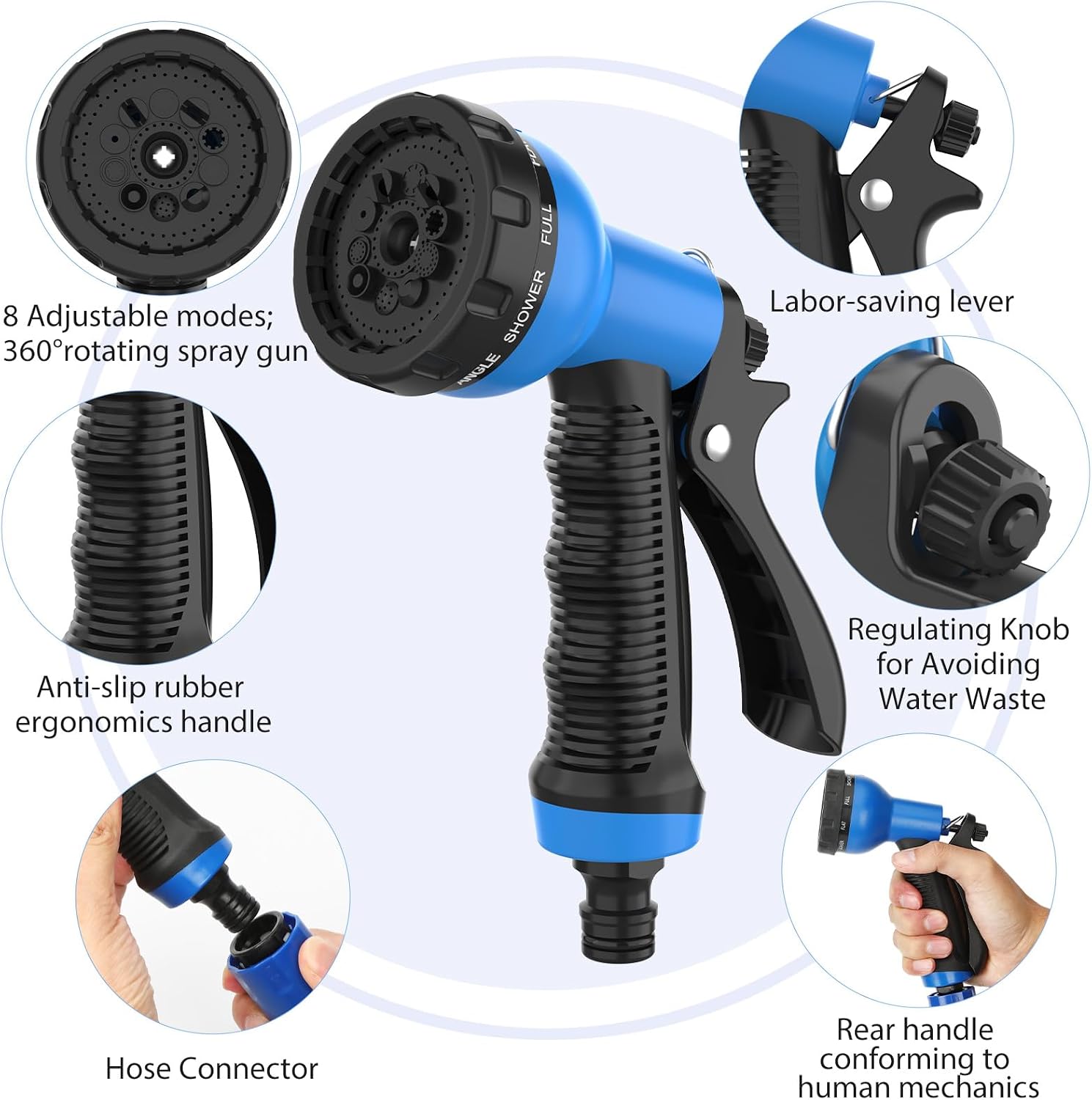 Detalle 2 de 100FT Expandable Garden Hose with 8-Function Spray Gun