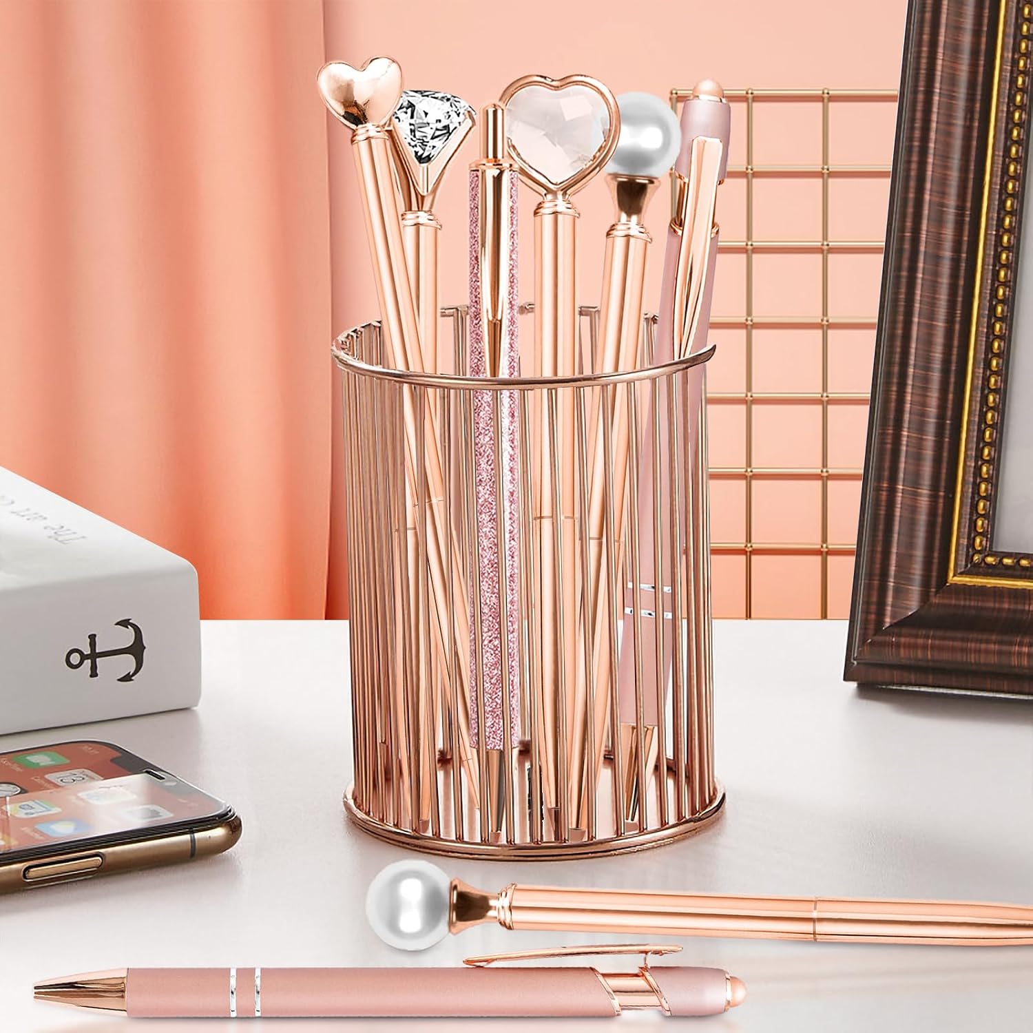 Thumbnail 2 de YOXMJDB 1 Rose Gold Metal Ballpoint Pens, 6-Piece Set, 1.0mm Black Ink