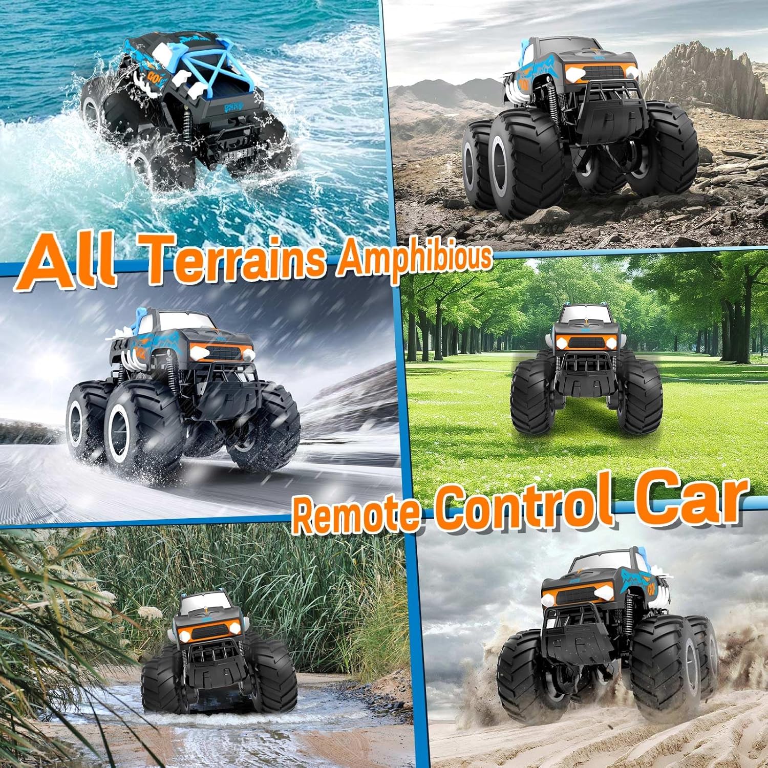 Thumbnail 3 de Gindoly ferngesteuertes Monstertruck-Auto (2,4 GHz, 4WD, wasserdicht, 360°) – Hobby Offroad RC für Kinder ab 6 Jahren