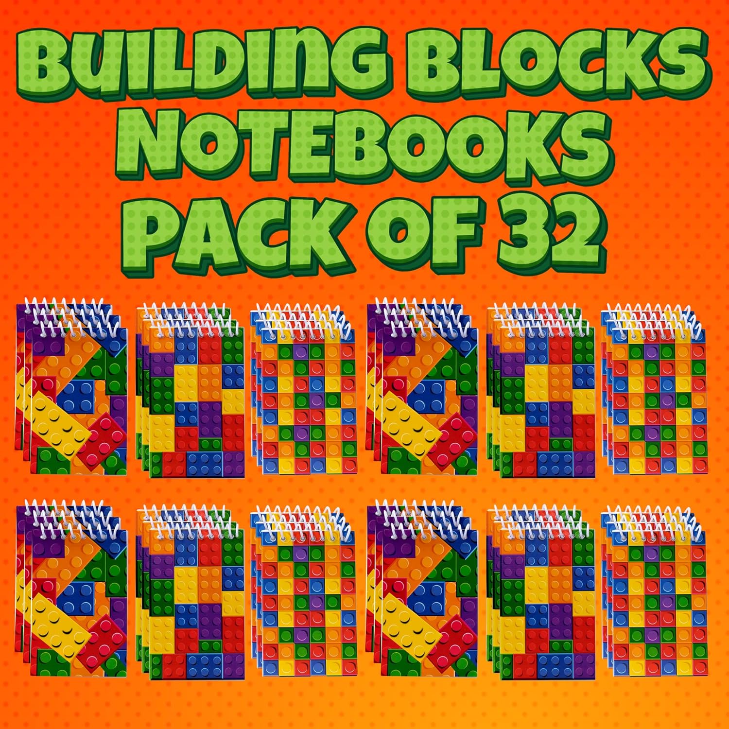 Thumbnail 6 de Bedwina Mini Building Block Notebooks (Bulk of 32) – kids pocket spiral notepads in assorted brick designs