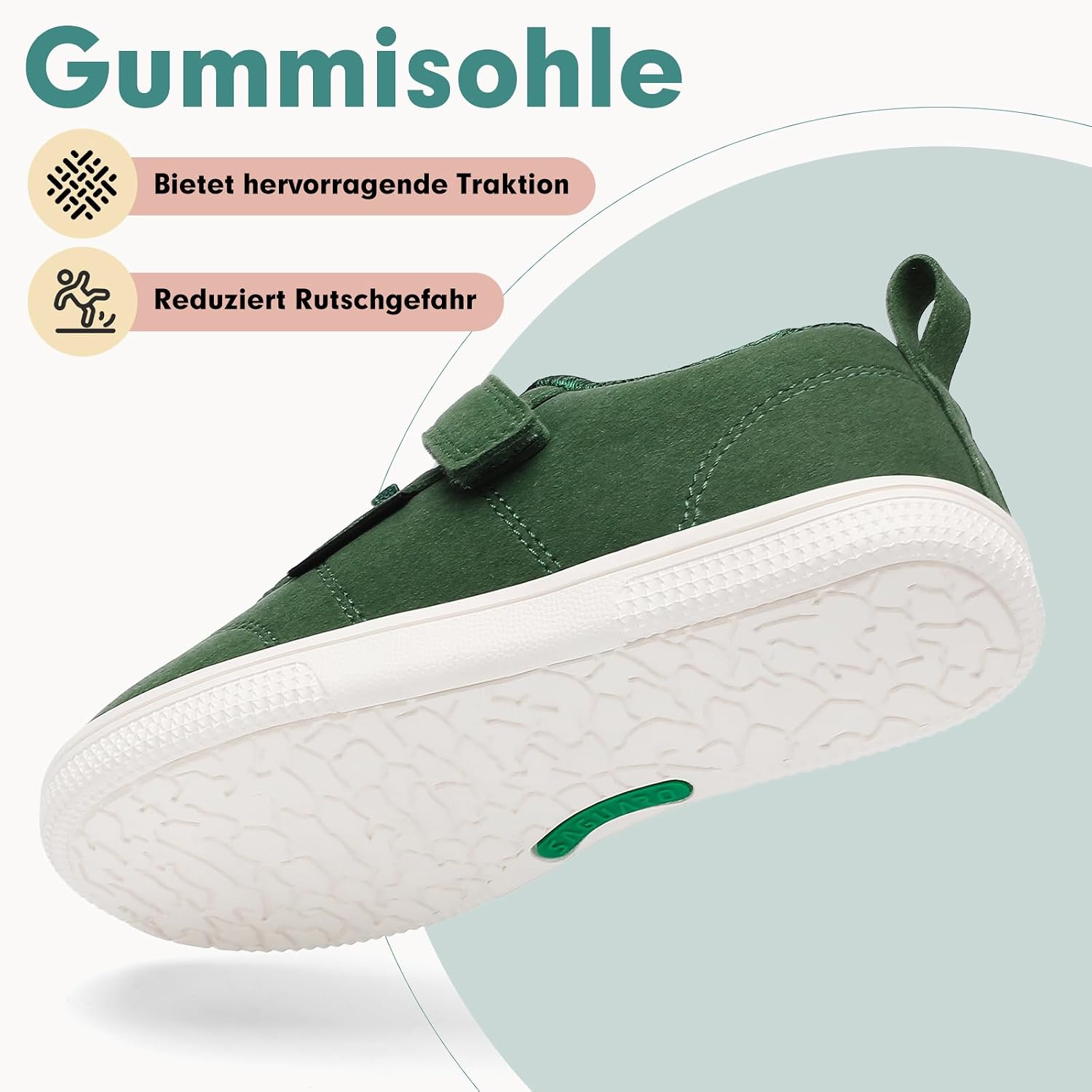 Thumbnail 4 de SAGUARO Barfußschuhe Kinder – Outdoor Sneaker mit breiter Zehenbox, Klettverschluss und Zero-Drop Sohle (Gr. 25–35)