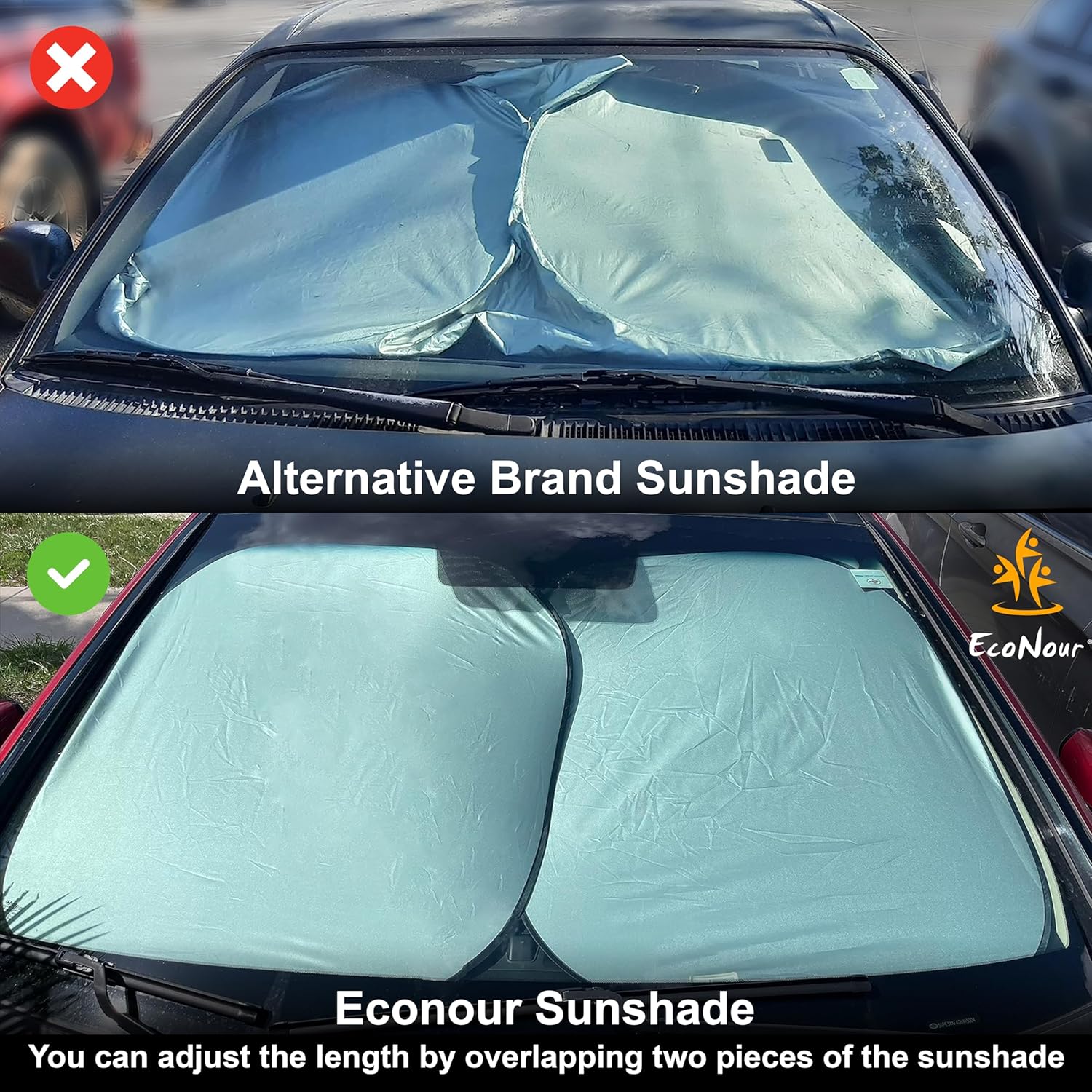 Thumbnail 2 de EcoNour 2 Piece Foldable Car Windshield Sun Shade