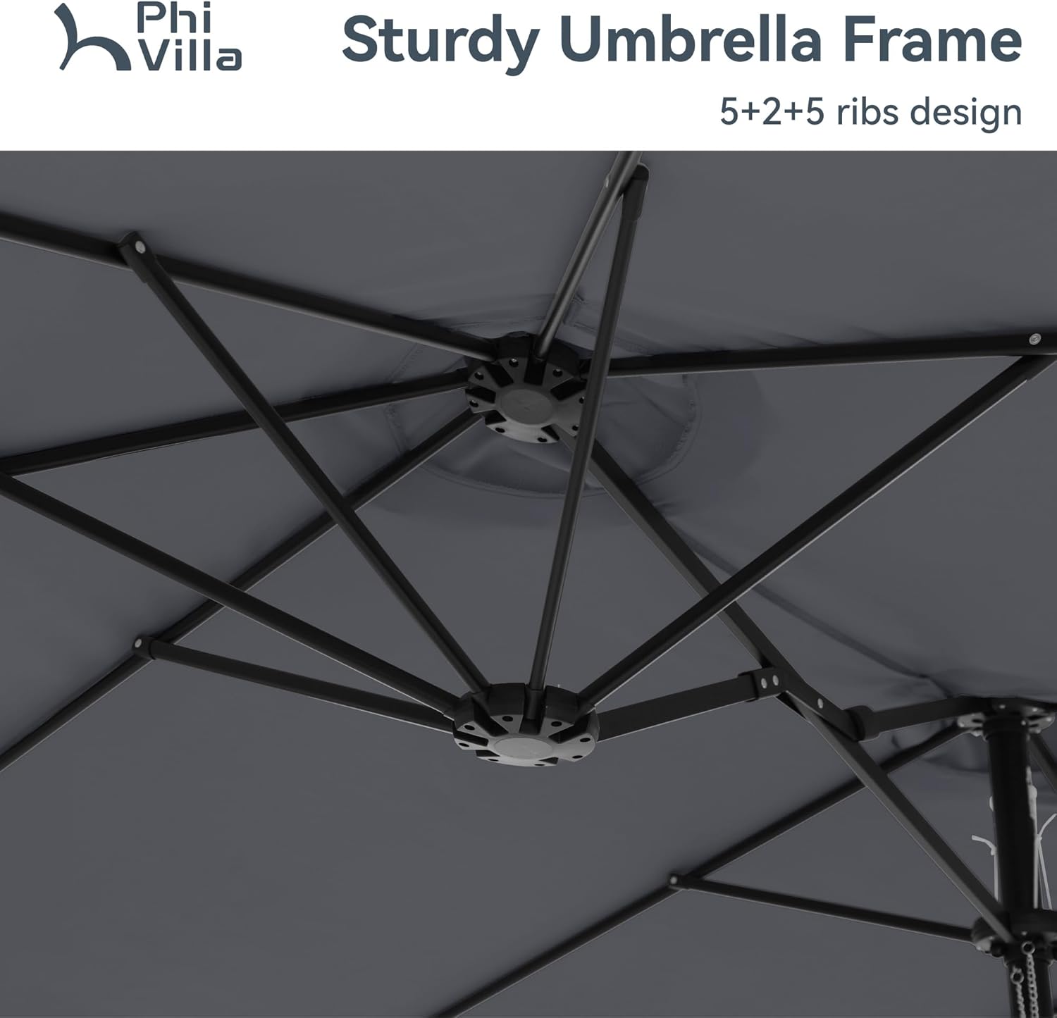 Thumbnail 5 de PHI VILLA 4.5m x 2.7m Garden Parasol with Base and Crank