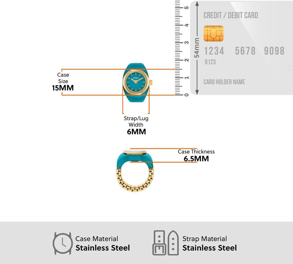 Thumbnail 5 de FOSSIL Damen Analoguhr Quarz mit Edelstahlarmband – Blaues Zifferblatt, 50 m Wasserfest