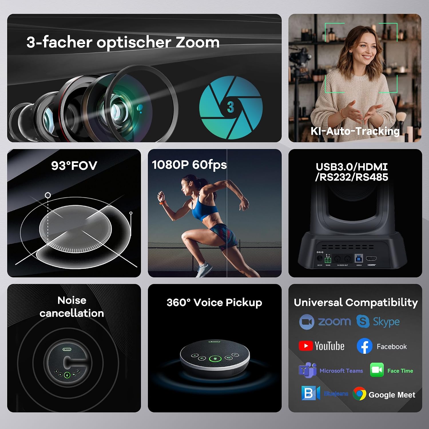 Detalle 2 de TONGVEO Système PTZ 3X 1080P