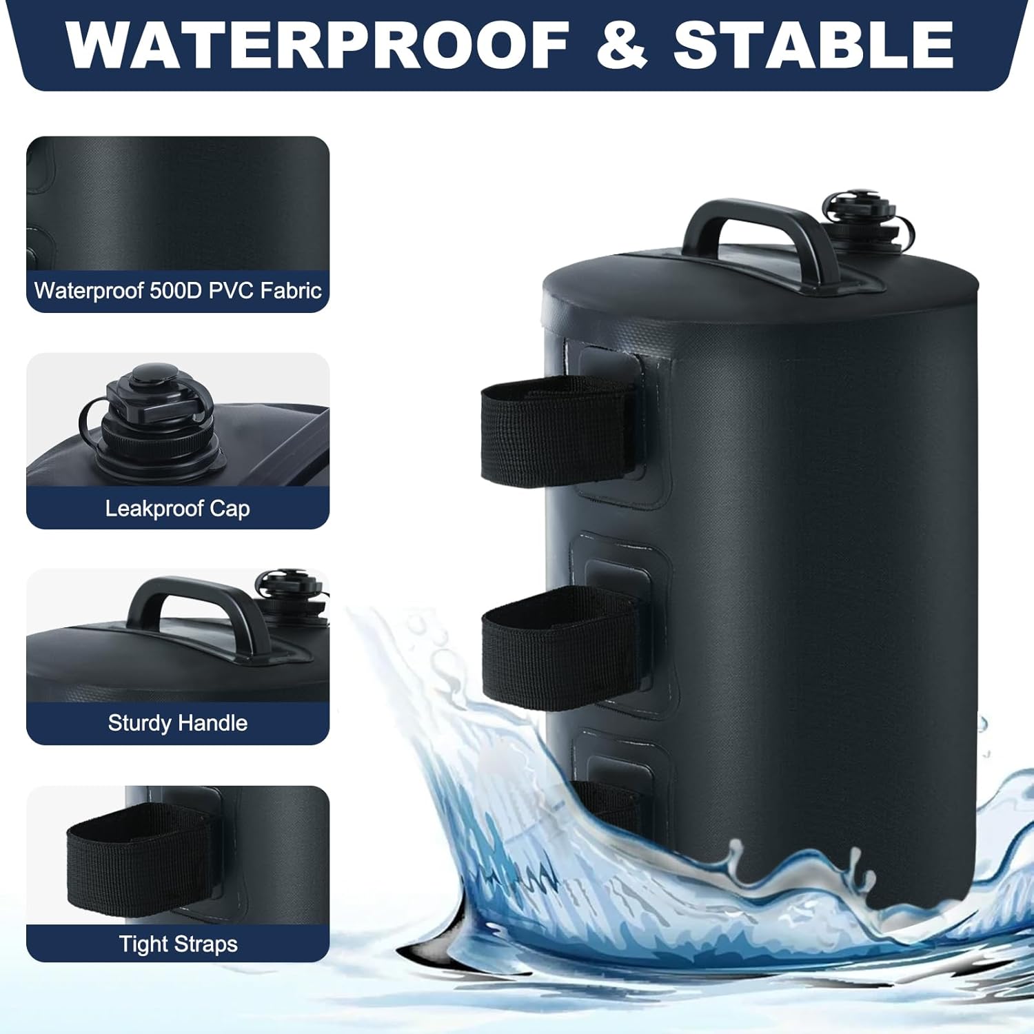 Thumbnail 3 de MasterCanopy Gazebo Water Weight Bags (4 pack) for Pop Up Canopy Legs, Black