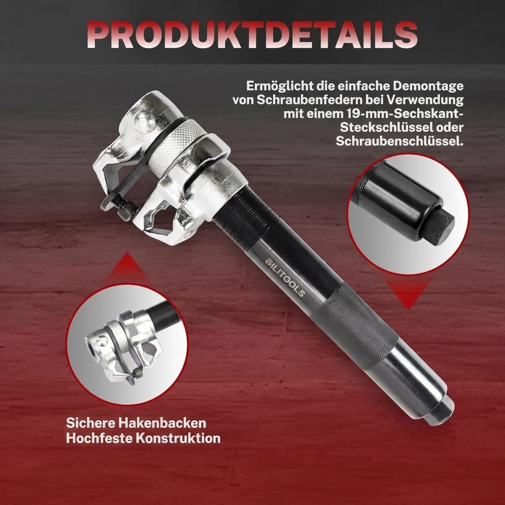 Thumbnail 5 de BILITOOLS Profi Federspanner Auto Set – MacPherson Federbein, 1200 kg (2-teilig)