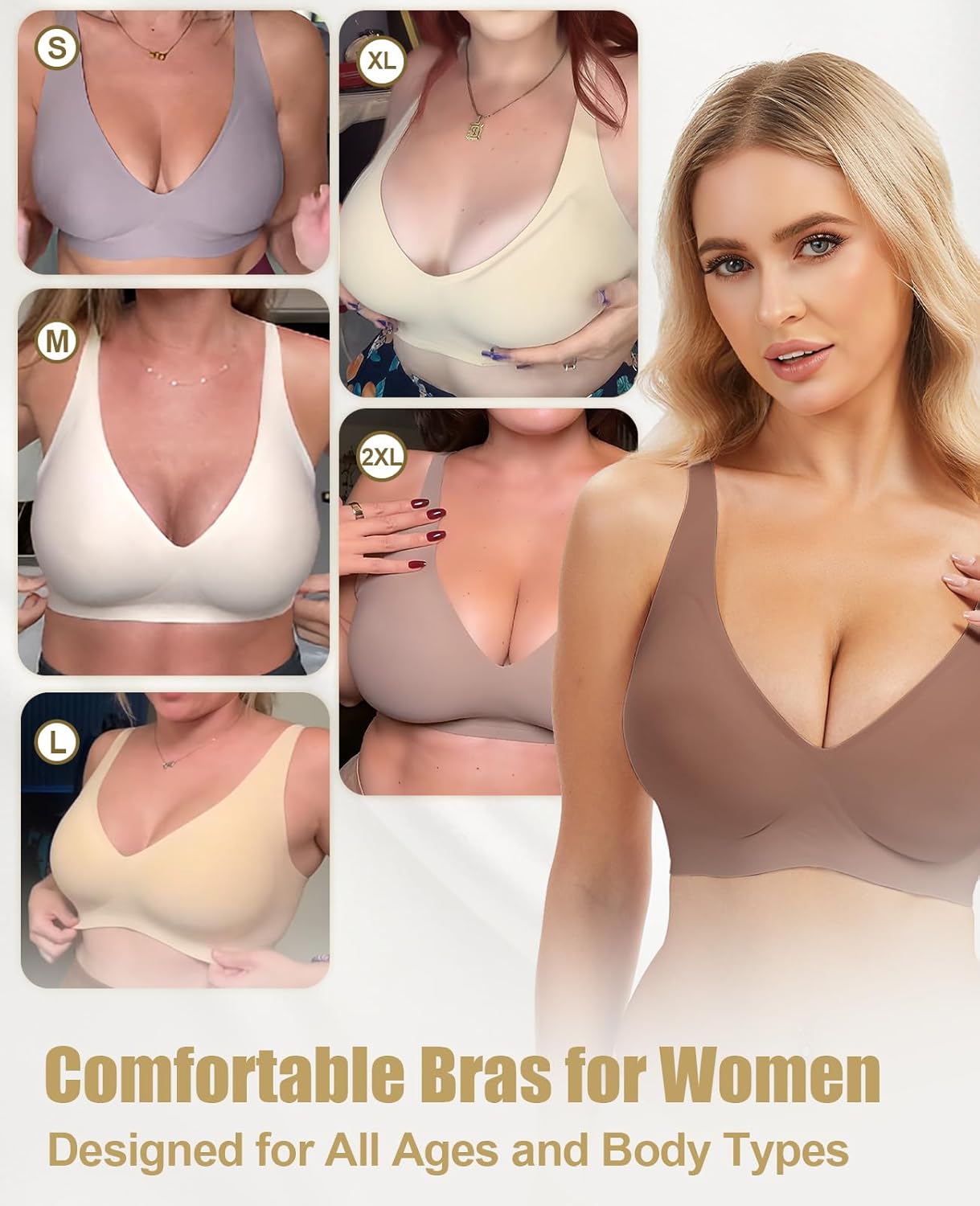 Thumbnail 4 de Jelly Wireless Bra Deep V Push Up Seamless T-Shirt Bra (wireless, no underwire) with Adjustable Straps