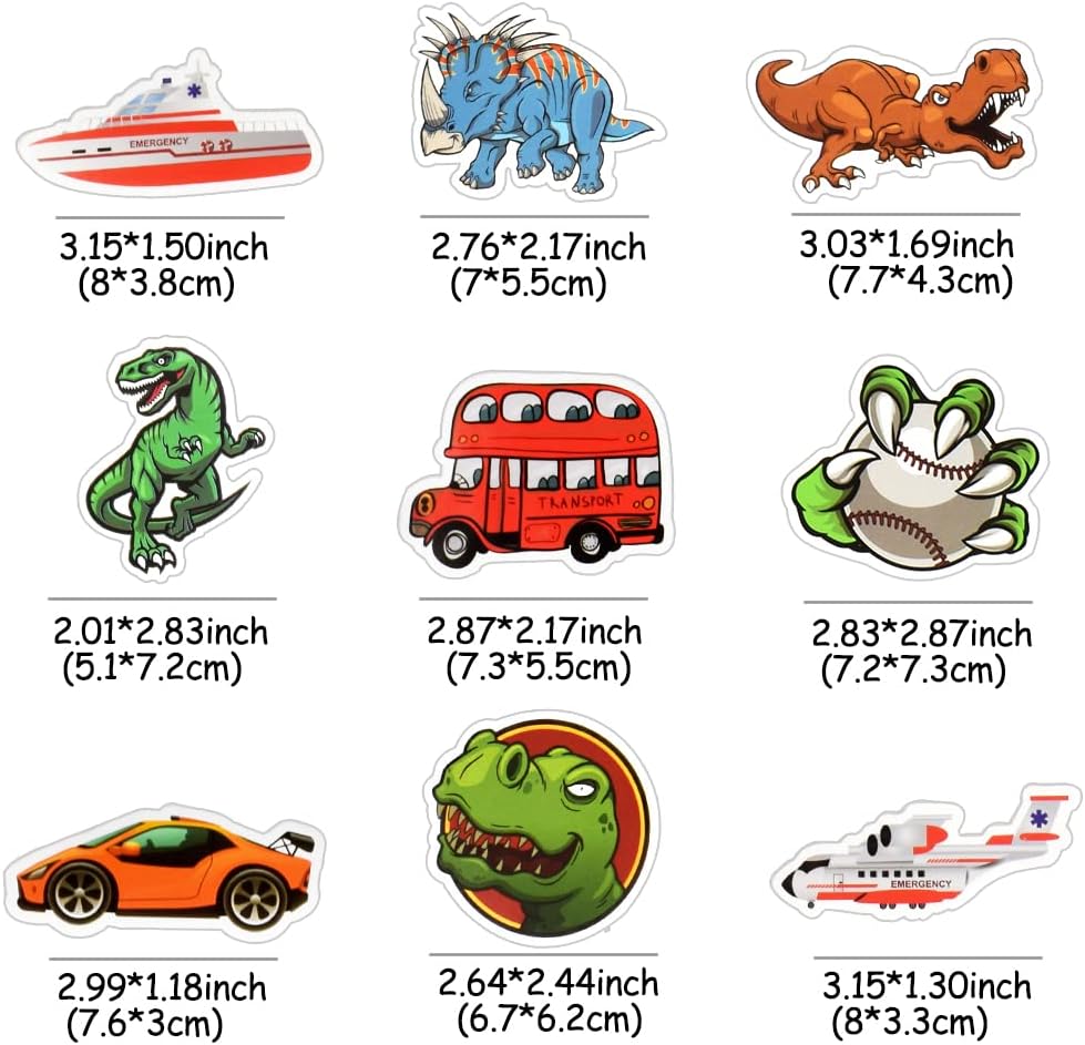 Detalle 2 de Dinosaur and Truck Vinyl Stickers, 100-piece set