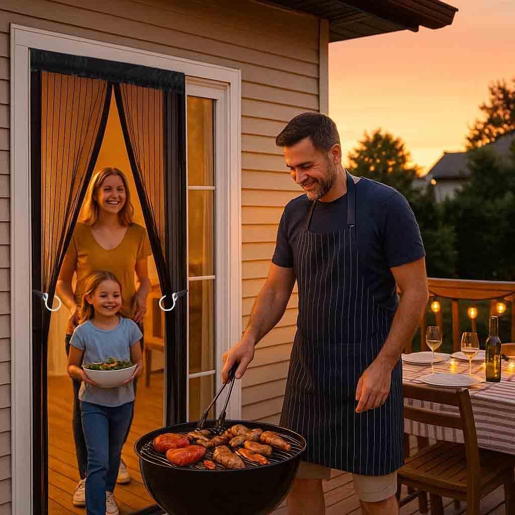 Thumbnail 4 de Jeffica Magnetic Fly Screen Door – Extra Sturdy, Pet-Friendly Auto-Close Insect Curtain (90x210cm, Black)