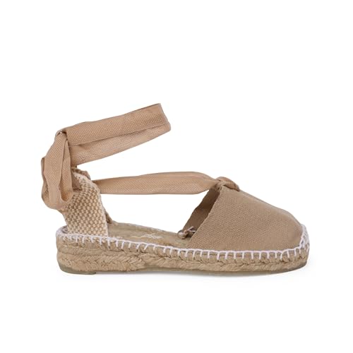 Detalle de Pisamonas Espadrillas con Lacci per Bambine 37, Colore Sabbia