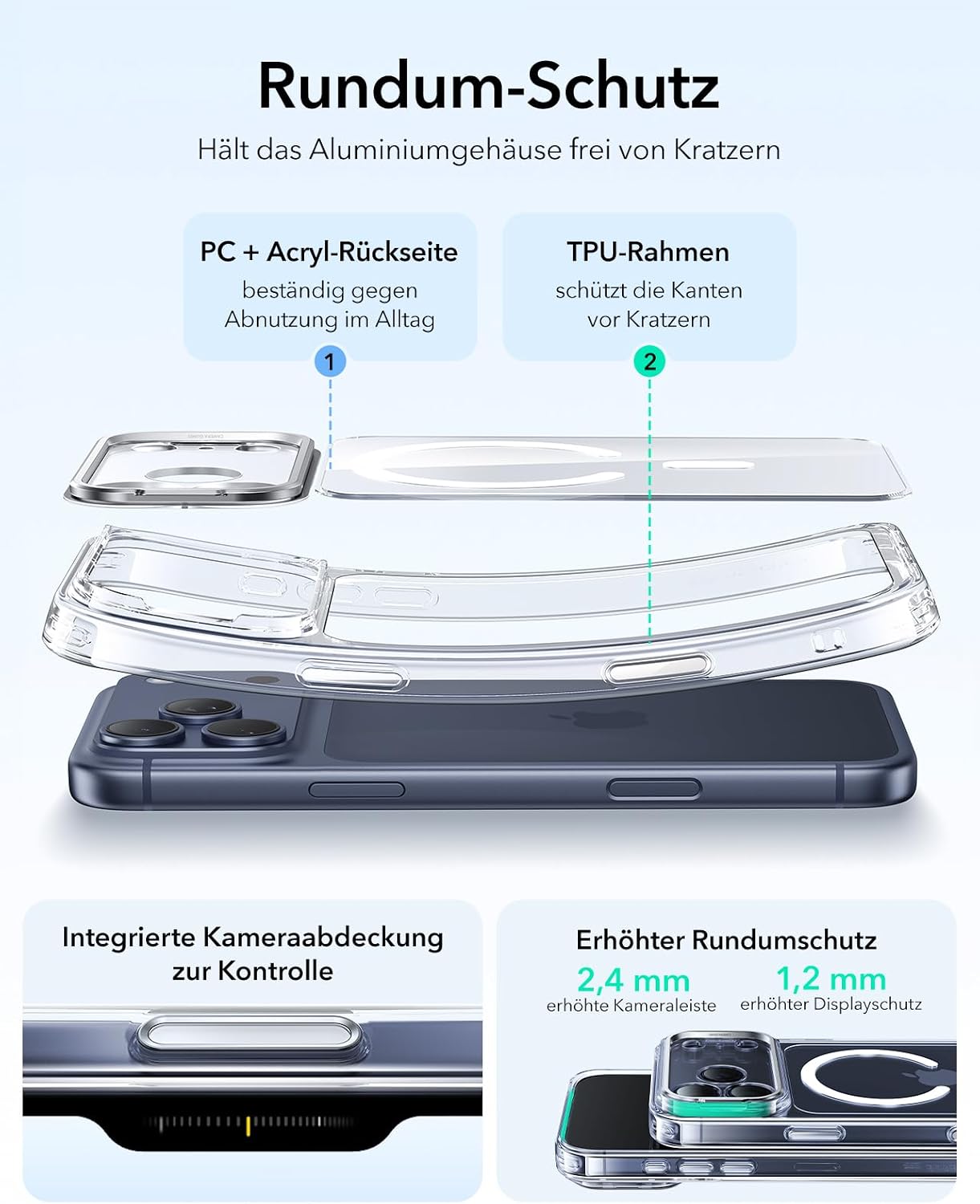 Detalle de ESR iPhone 17 Pro Hülle MagSafe 1.500 g