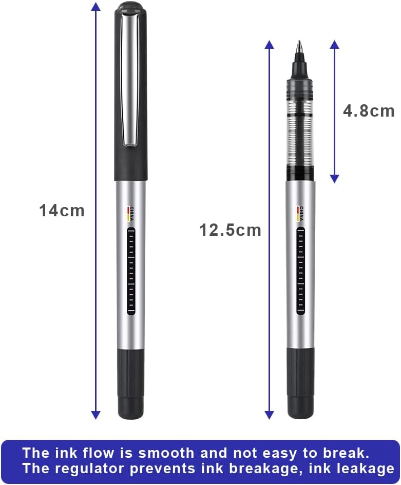 Detalle de OFFCUP Liquid Ink Rollerball Pen (10-pack), 0.5mm Quick-Drying Gel Pens in Black