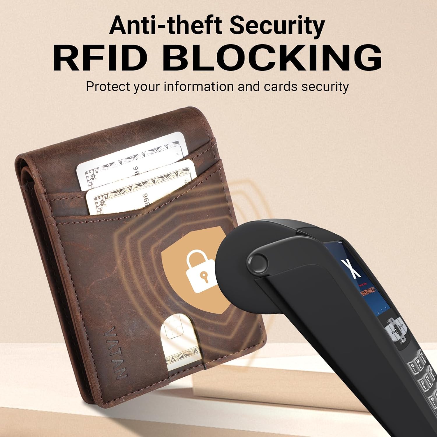 Detalle de Vatan Wallet slim RFID wallet for 15 cards
