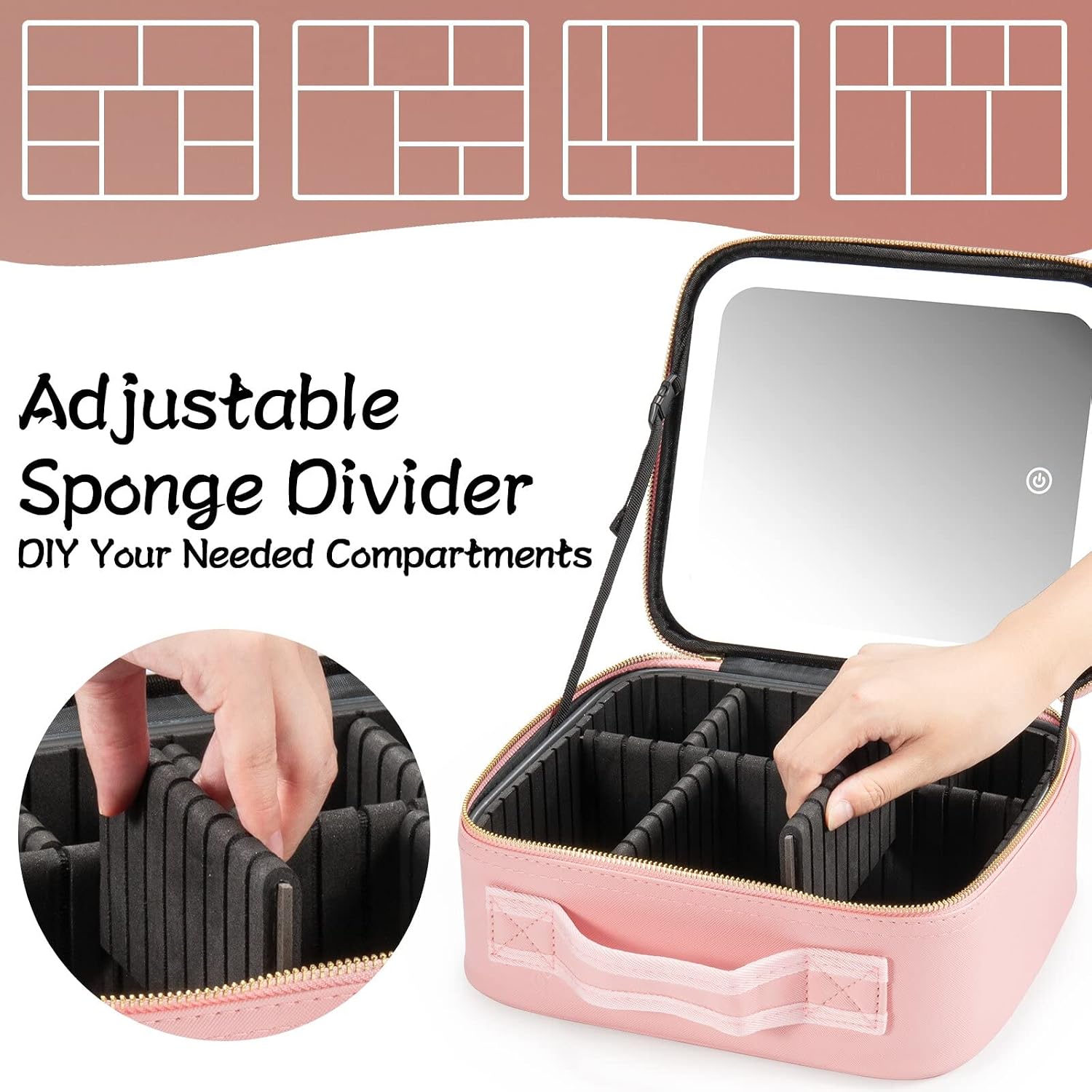 Thumbnail 2 de Extrei Gent Makeup Travel Train Case with Mirror LED Light