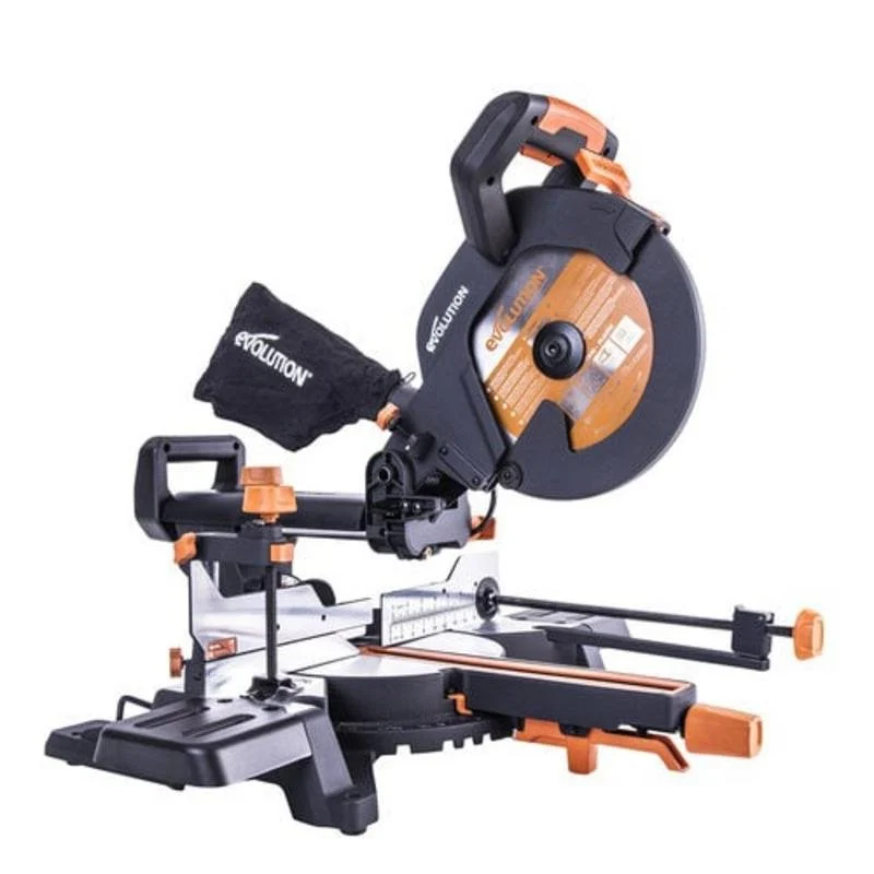 Detalle de Sierra ingletadora Evolution Power Tools R255 SMS+ 2000W | precisión y versatilidad