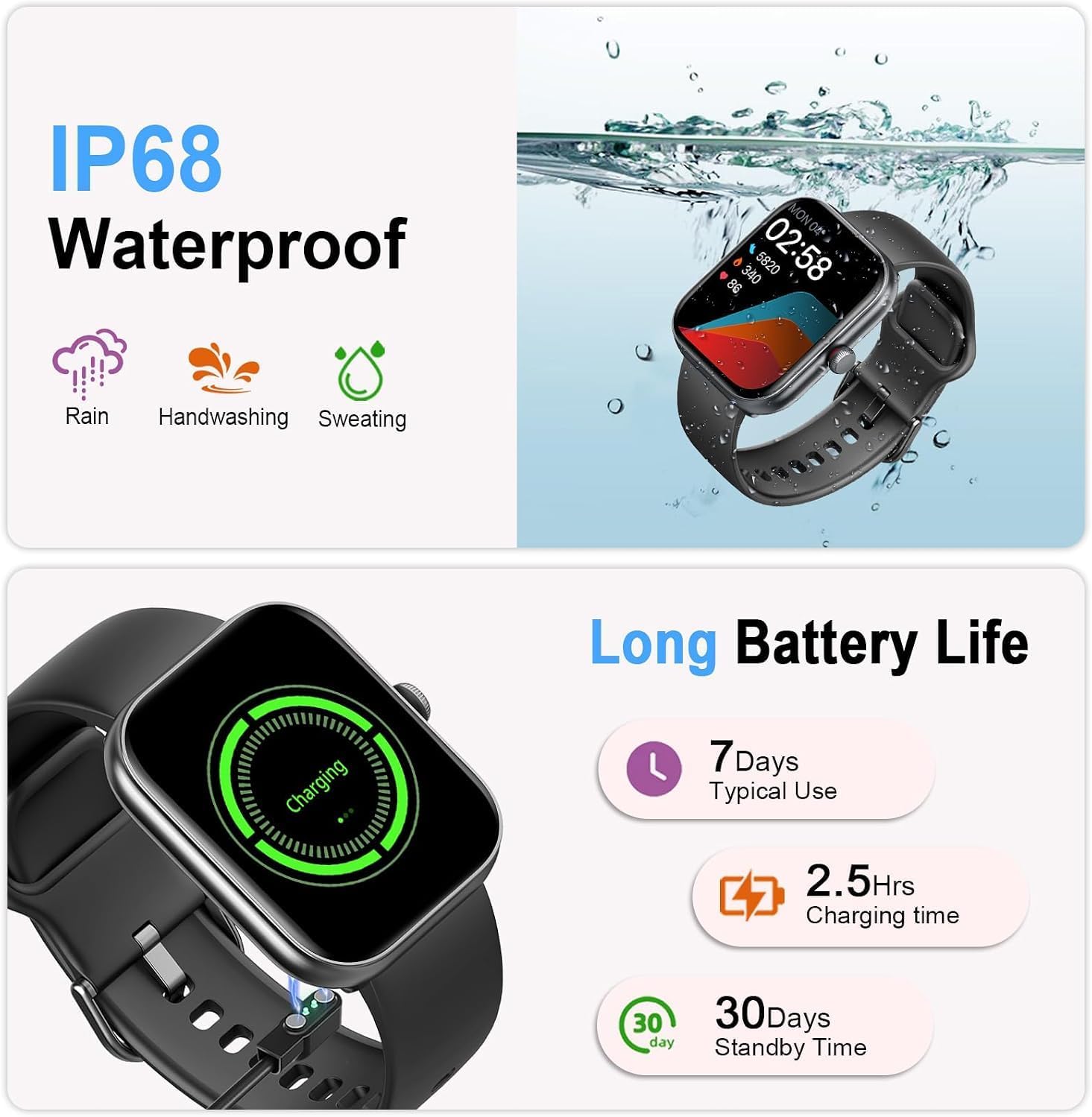 Thumbnail 6 de uaue Smart Watch Alexa Built-in 1.91" HD — 100+ sports modes, IP68, Bluetooth calling