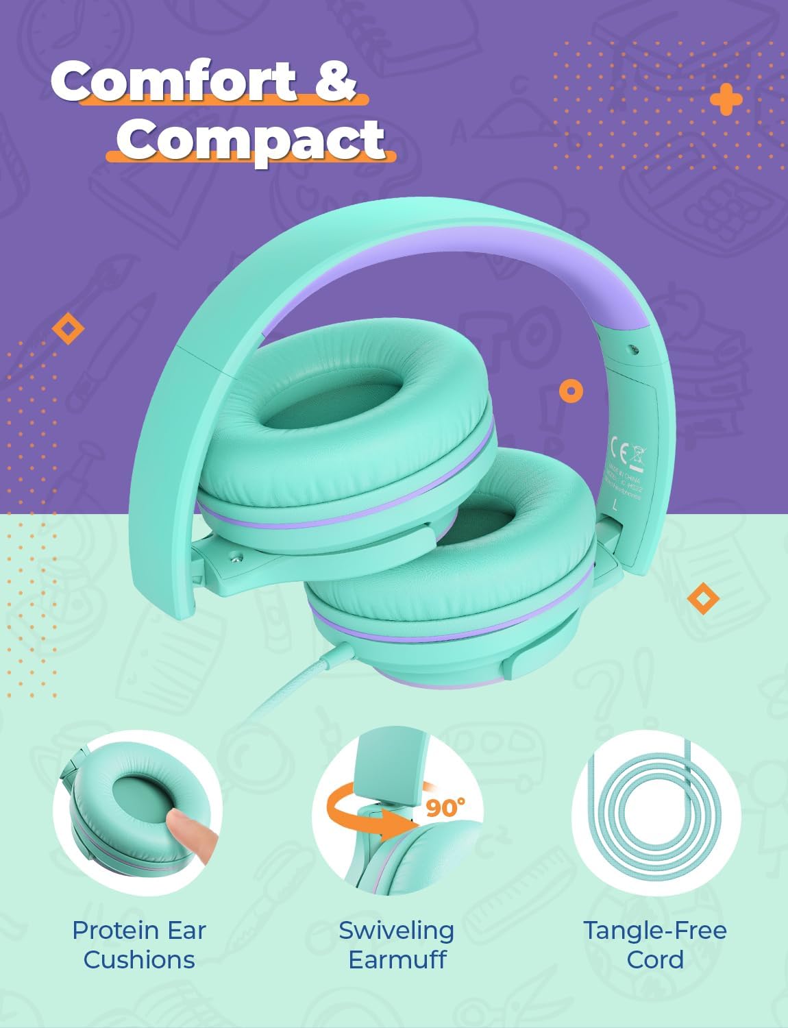 Thumbnail 4 de iClever HS22 Kinderkopfhörer 85 dBA Lautstopp