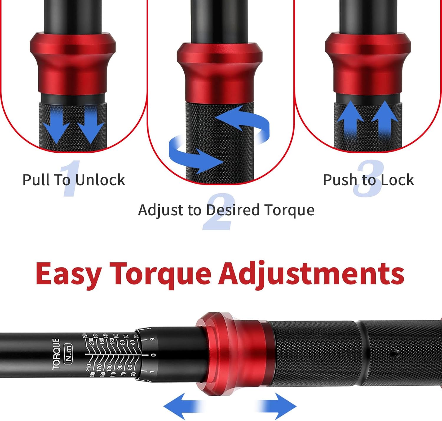 Thumbnail 4 de Clé dynamométrique AEROFORCE Professional Tools 1/2 pouce 20–220 Nm à cliquet 72 dents réversible, étalonnée avec certificat