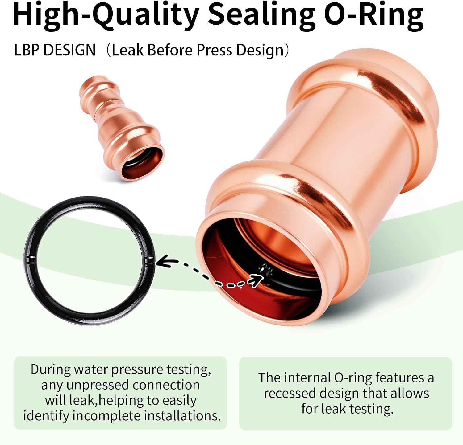 Detalle 2 de WDAISY Copper Press Coupling 3/4 x 1/2 Inch