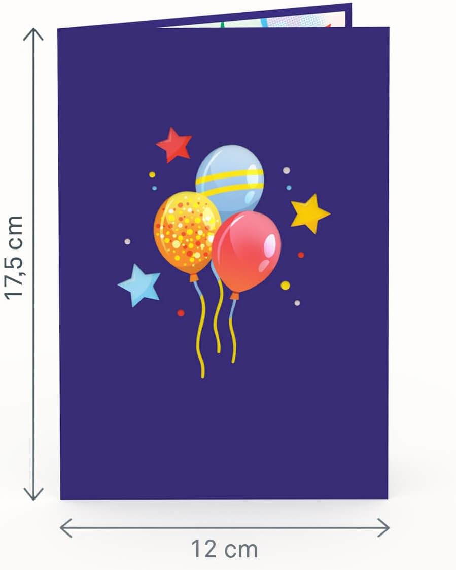 Thumbnail 3 de papercrush® Carte pop-up « Happy Birthday » bleue : carte d’anniversaire 3D avec surprise au moment d’ouvrir