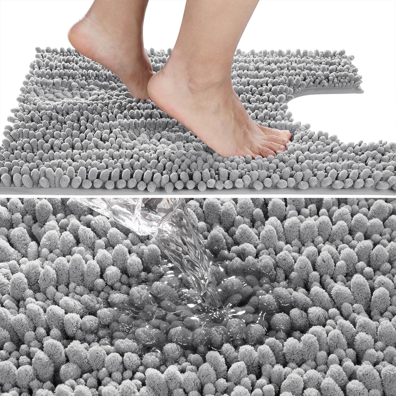 Detalle de Yimobra U-Shaped Toilet Rug, 24 x 20 Inches