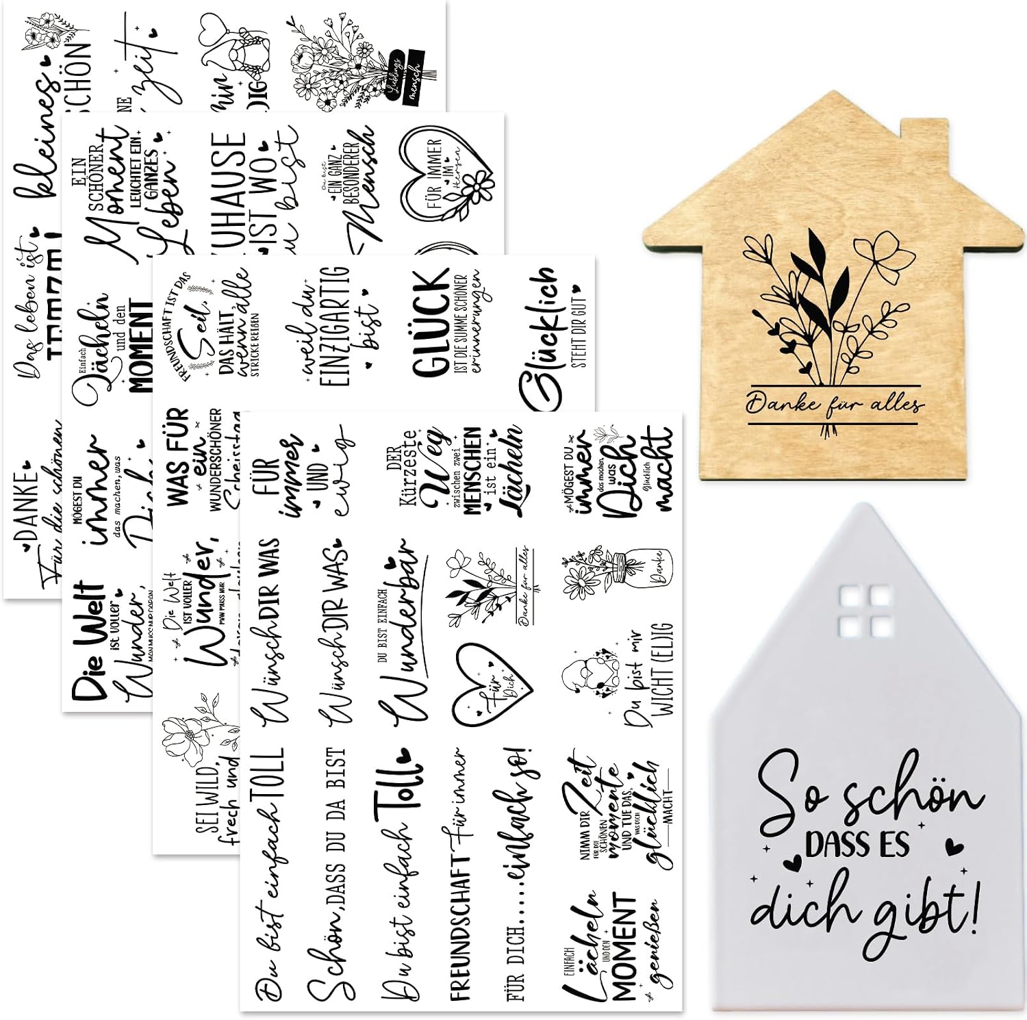 Thumbnail 6 de Tixlux Rub On Sticker Set (4 Stück) 19x14 cm für Glas & DIY – Folie Transferaufkleber