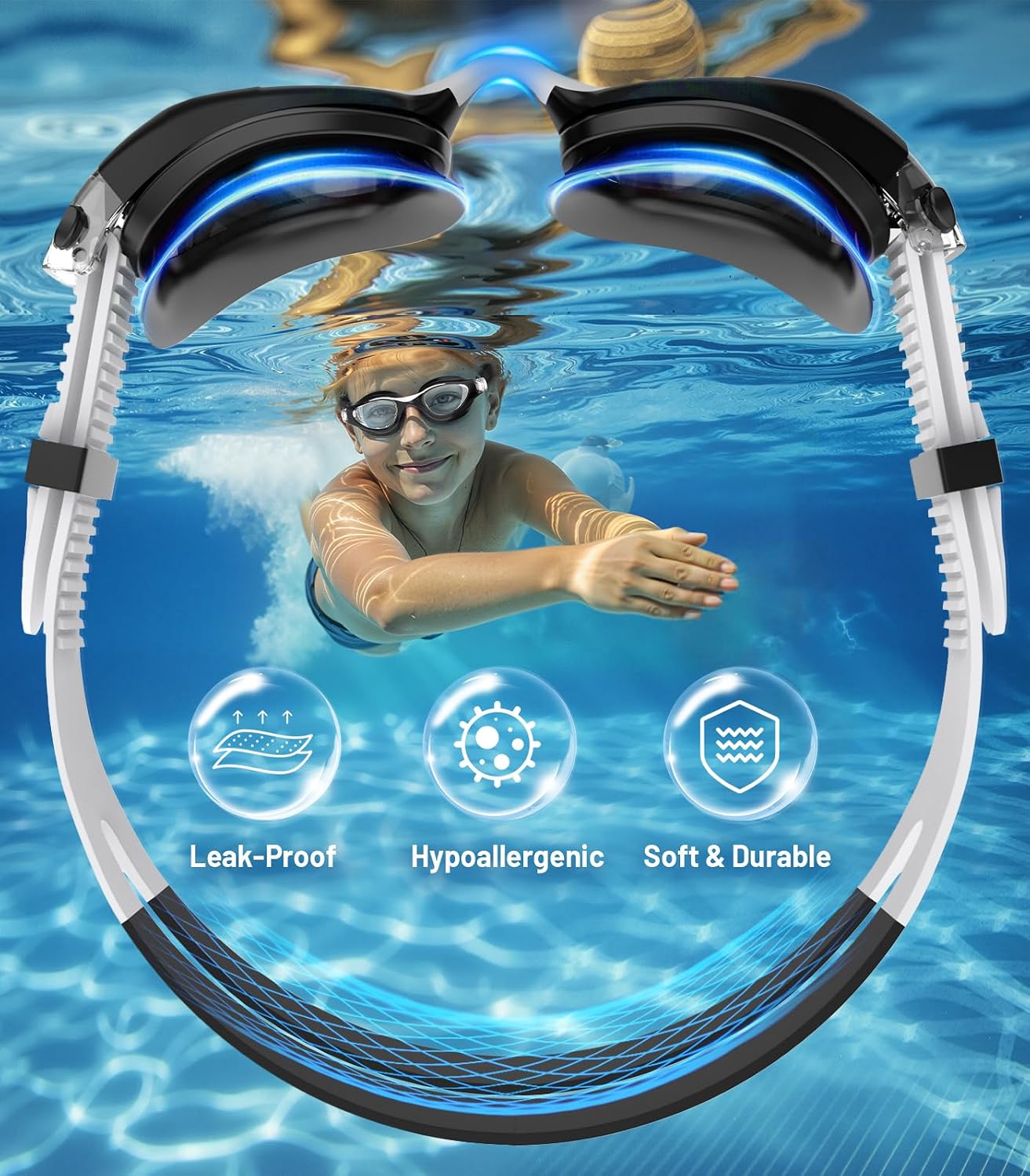 Detalle de HIGAHY Kinder Schwimmbrille für 6-14 Jahre