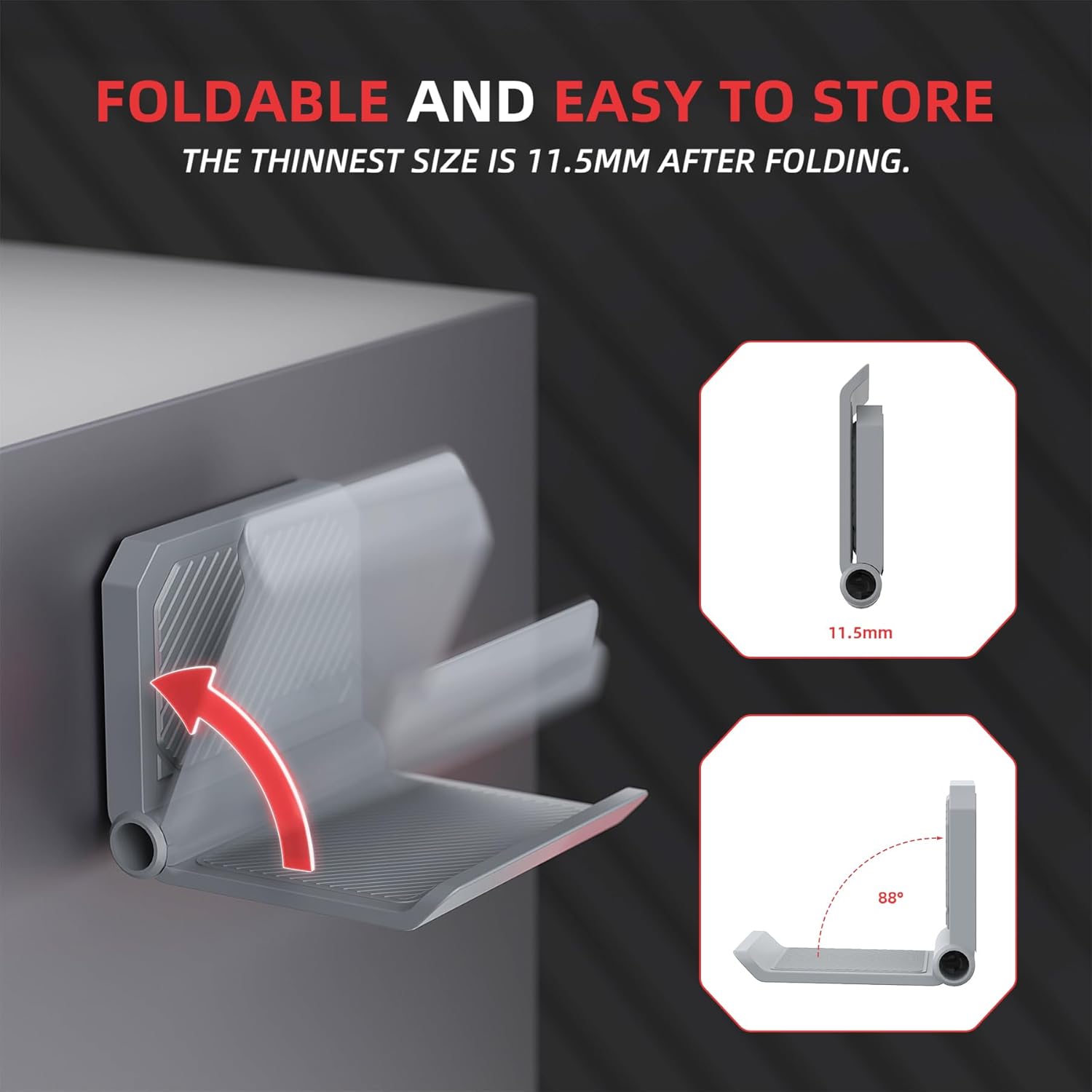 Detalle de PlayVital Foldable Controller Wall Mount for PS5/PS4 & More – 2 Set New Hope Gray