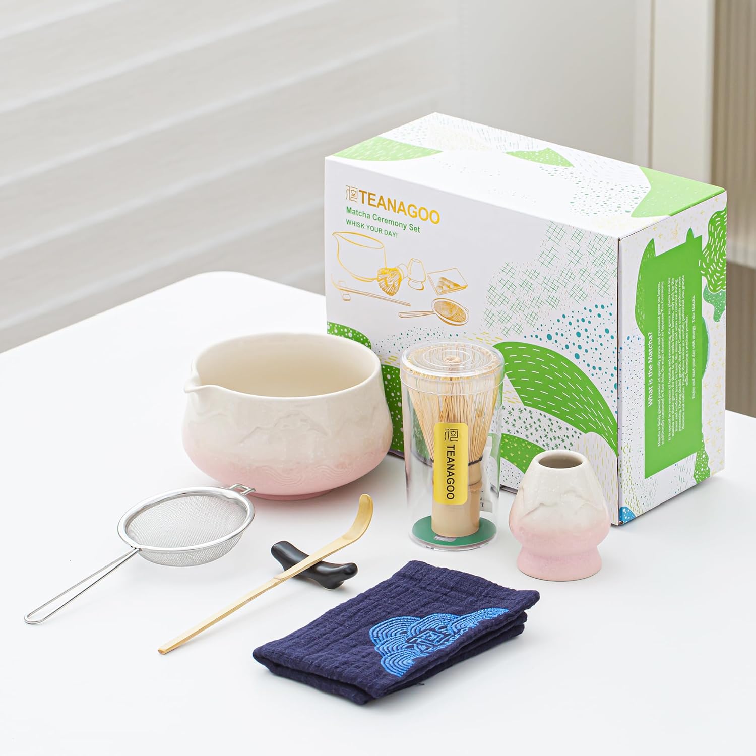 Thumbnail 6 de TEANAGOO 7-piece pink matcha set (ceremony-style chawan, whisk, sifter & more)