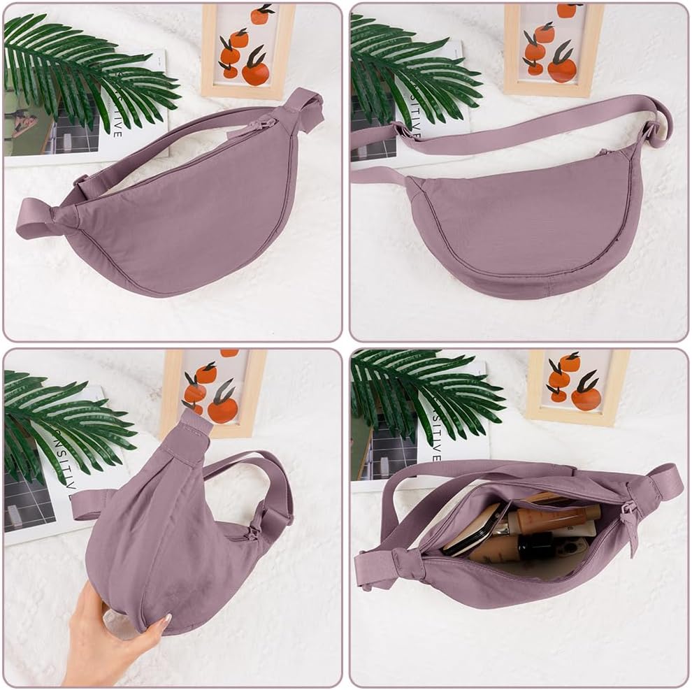 Thumbnail 1 de Aucuu sac bandoulière croissant de lune pour femme, porté croisé avec bandoulière réglable