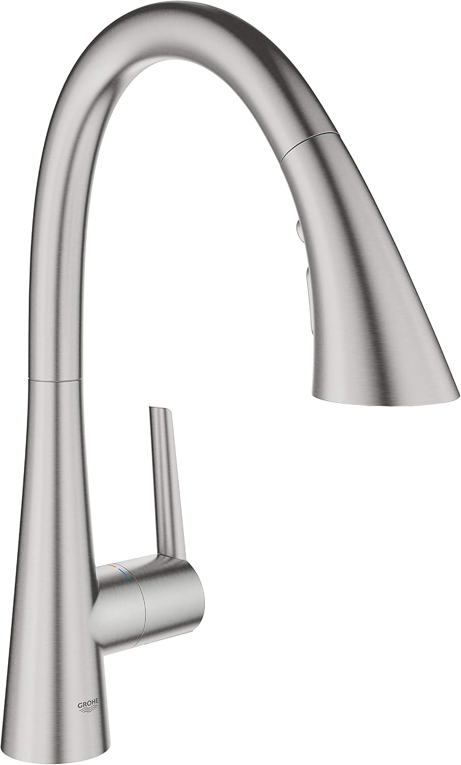 Detalle de GROHE Zedra 32294DC2 – bateria kuchenna Supersteel z wyciąganą wylewką i 3 strumieniami