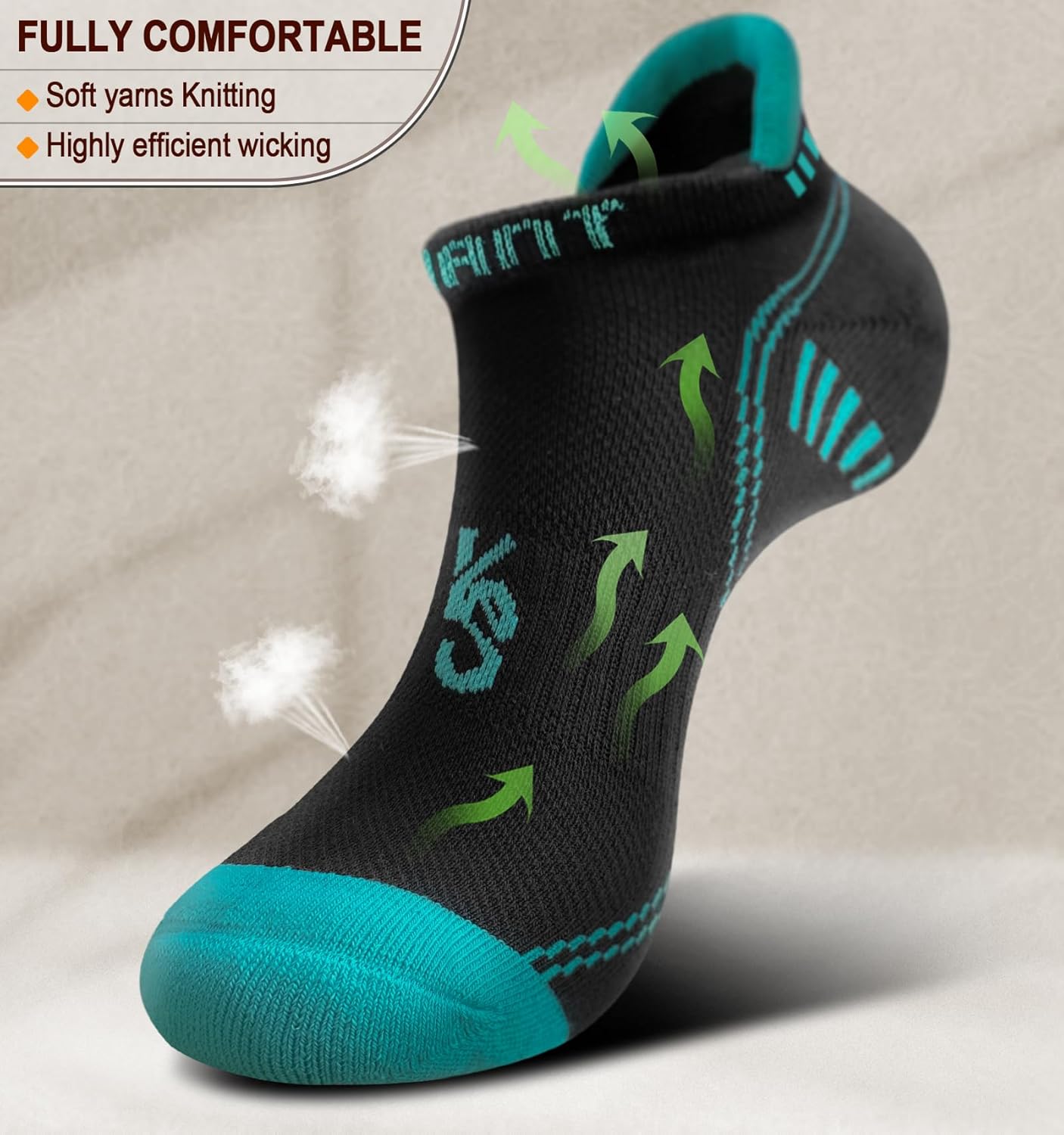 Detalle de KEMISANT Calcetines Tobilleros Hombre 6 Pares
