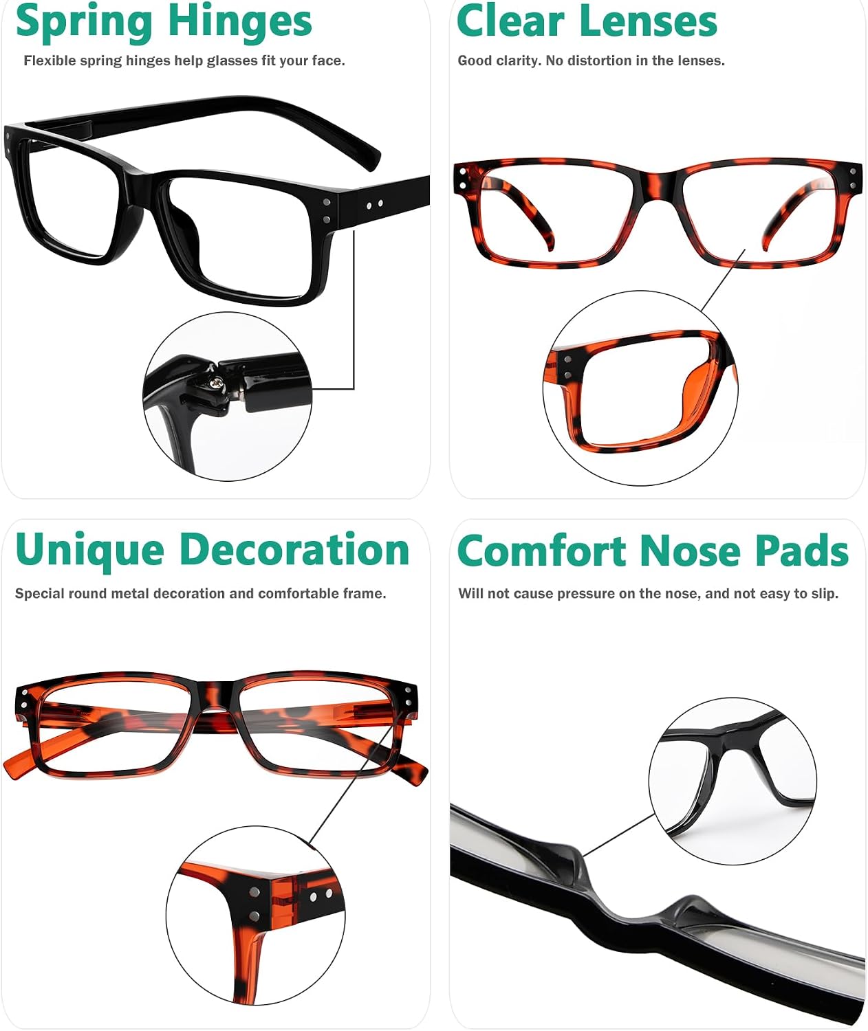 Detalle 2 de Eyekepper Lesebrille mit Federscharnier, 5er
