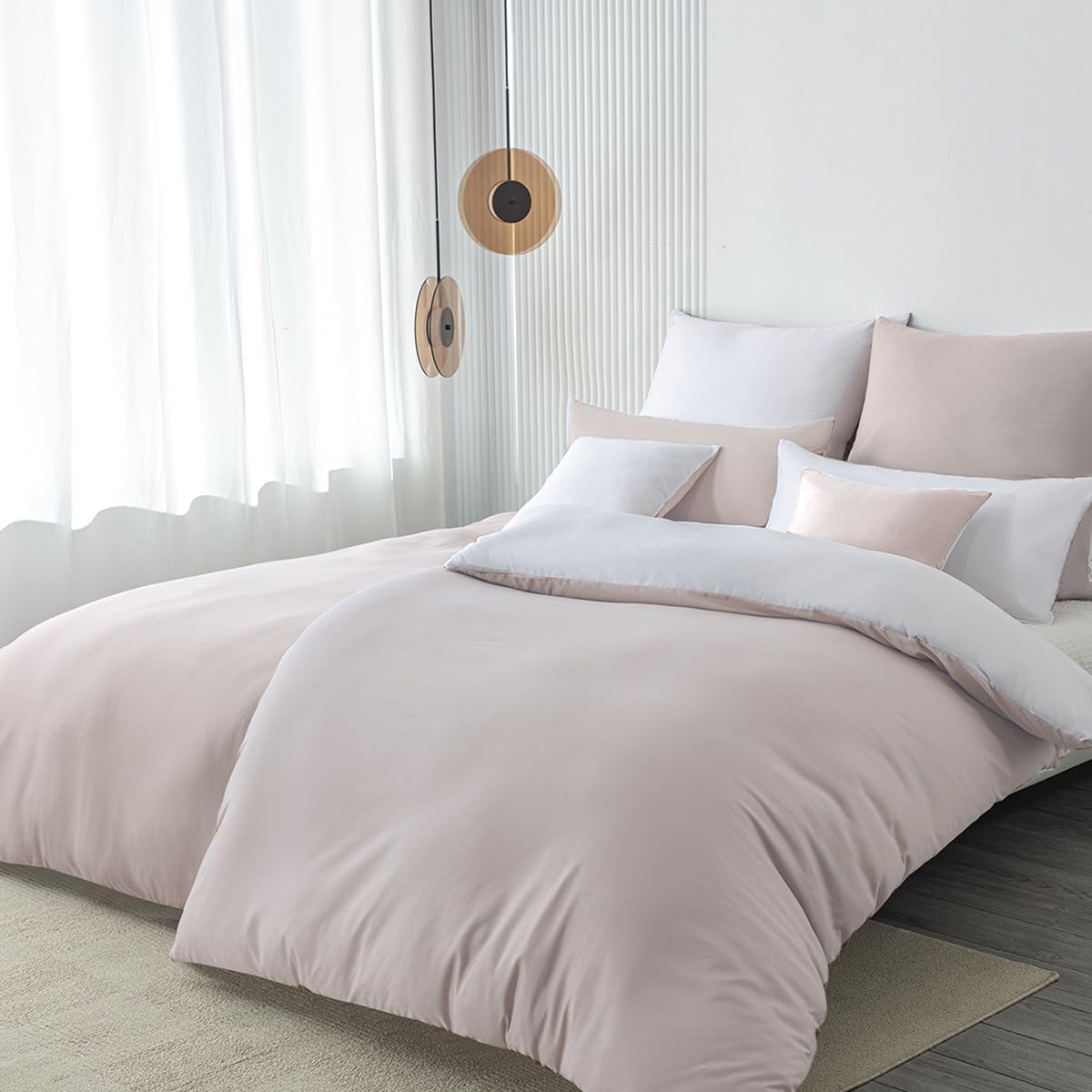 Detalle 2 de Nesture 40 x 80 Kissenbezug 2er-Set – kopfkissenbezug 40x80 cm, Beige, 100% Mikrofaser mit Reißverschluss
