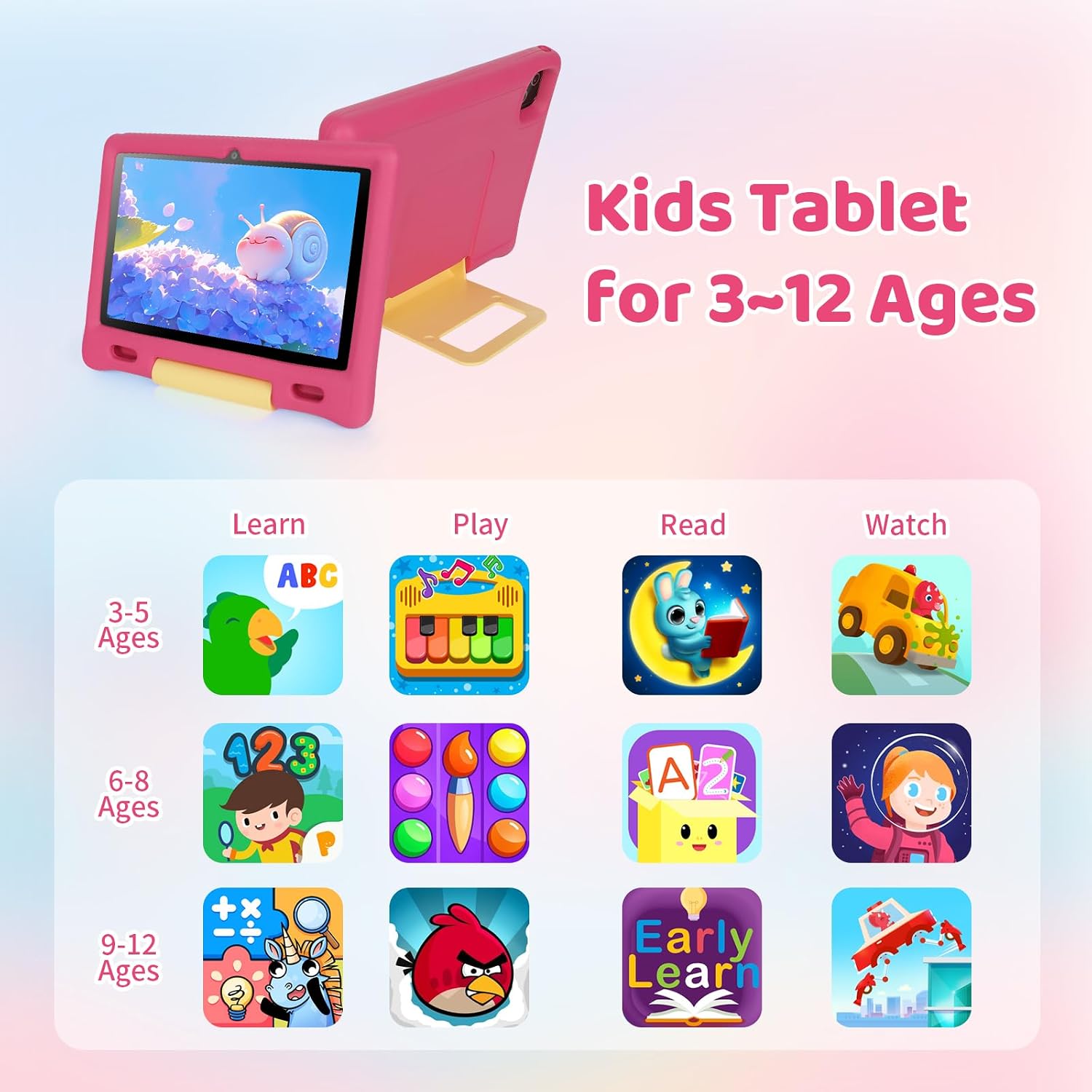 Thumbnail 4 de Gleeso Tablet Bambini 10'': Android 14, Controllo Genitori e Archiviazione Espandibile