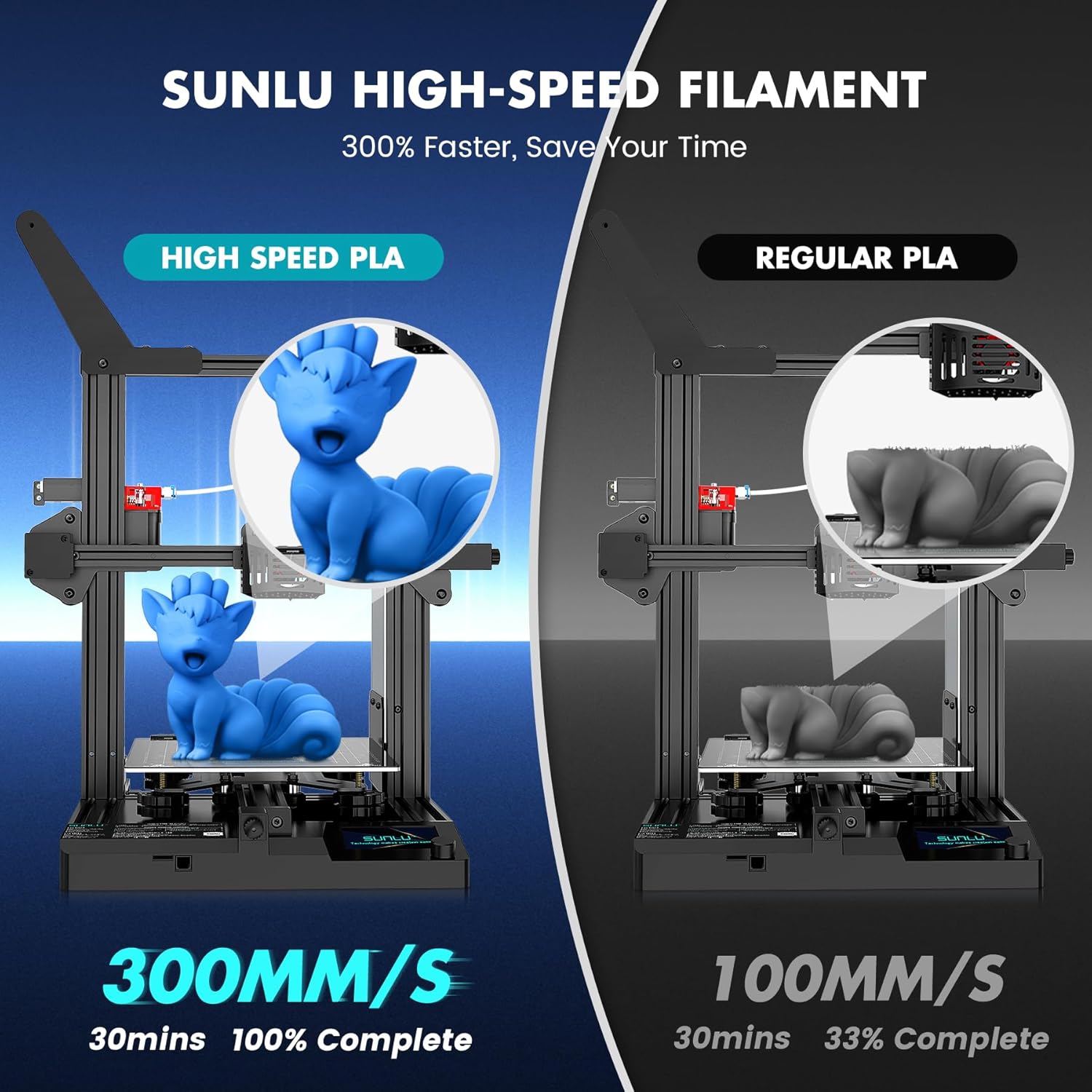 Thumbnail 5 de SUNLU PLA Schnell Drucken Filament 1,75 mm – HS-PLA, 1 kg Spule in Rot
