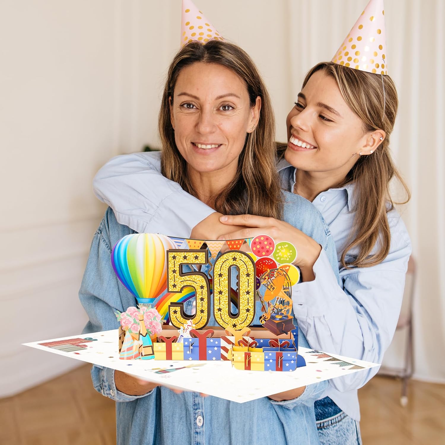 Thumbnail 6 de 50th Birthday Cards Funny 3D Pop Up with Envelope – Vintage 1976 Poster Style Greeting Card (8x10 inch)