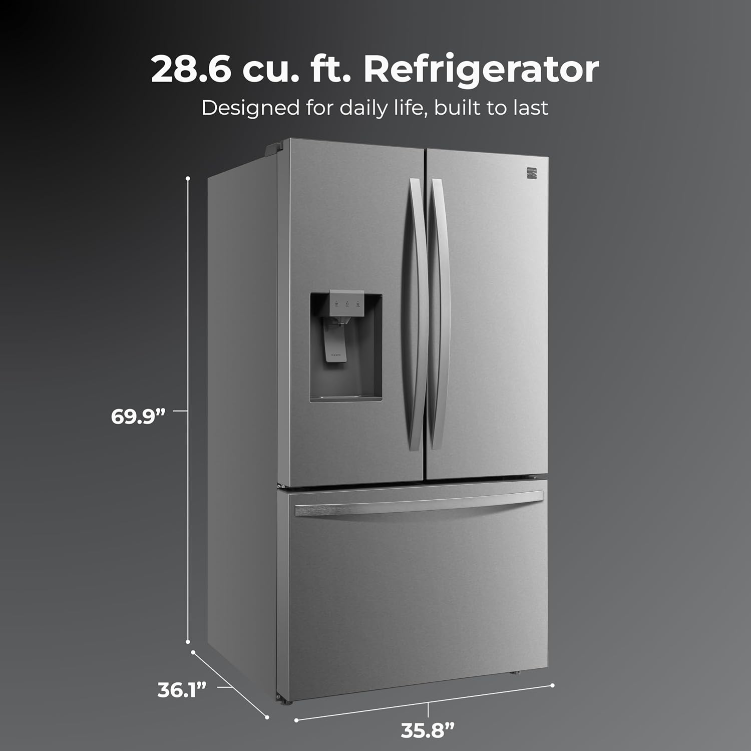 Detalle de Kenmore French Door Refrigerator 28.6 cu. ft.