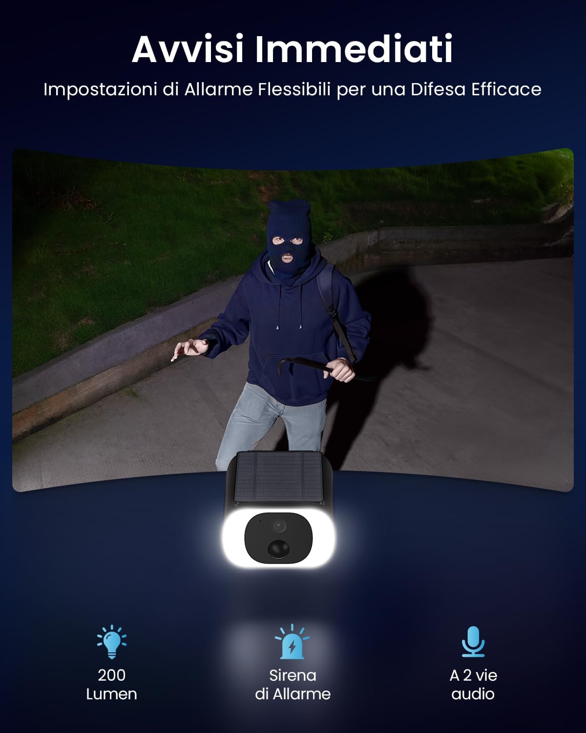 Detalle 2 de ieGeek 2K Telecamera Wi-Fi Esterno Senza Fili con Pannello Solare Integrato: sorveglianza affidabile, sempre all’alto livello