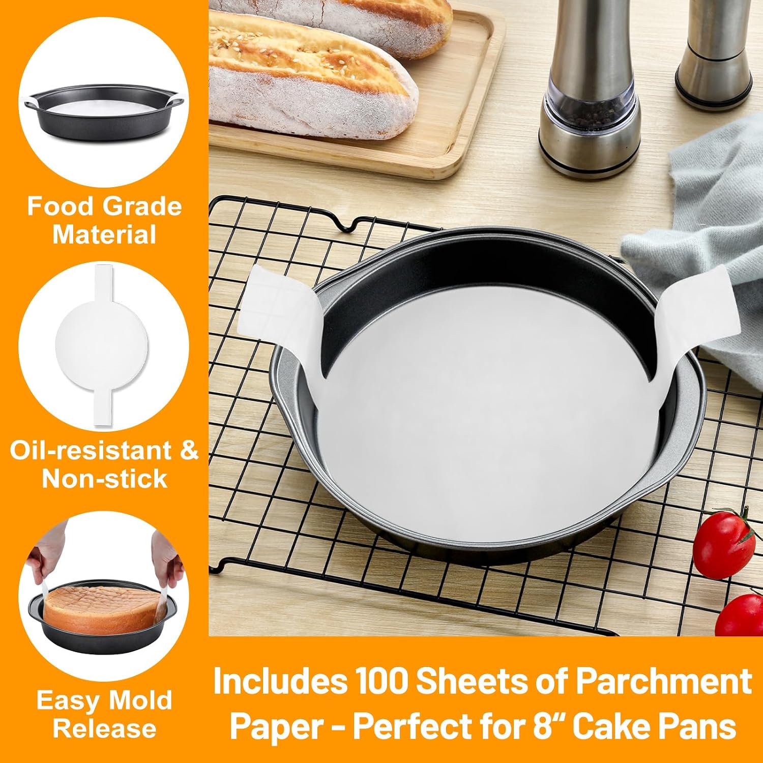 Thumbnail 3 de Gymdin Round Cake Pans, 8-Inch