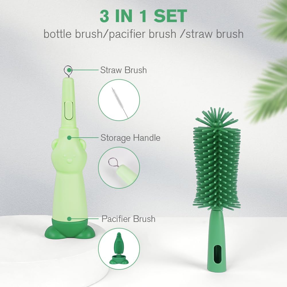 Detalle 2 de Vicloon Spazzola per Biberon 3 in 1 Verde Oliva