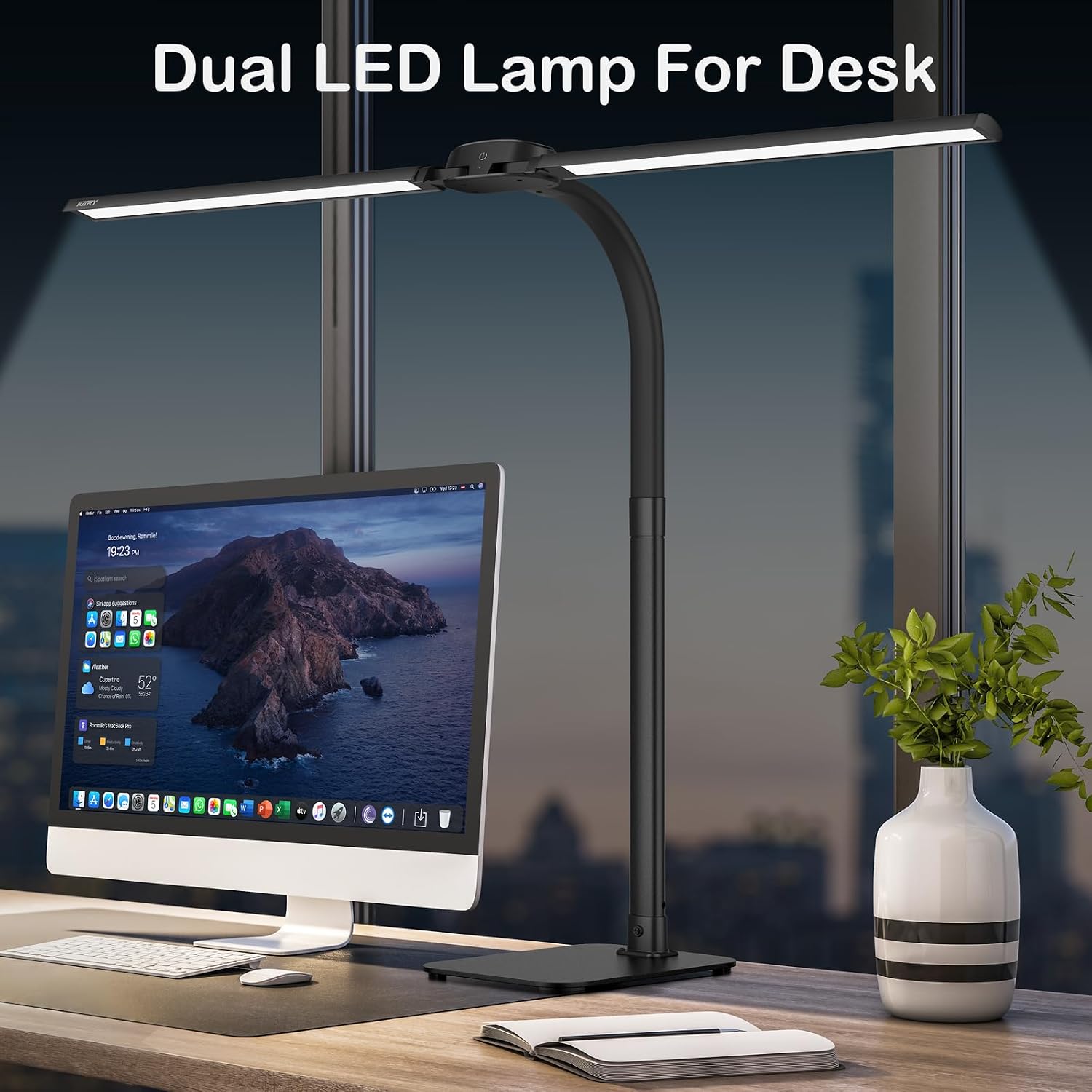 Detalle 2 de LED Desk Lamp 24W with USB Charging Port, Dimmable Light Bar & Wireless Remote