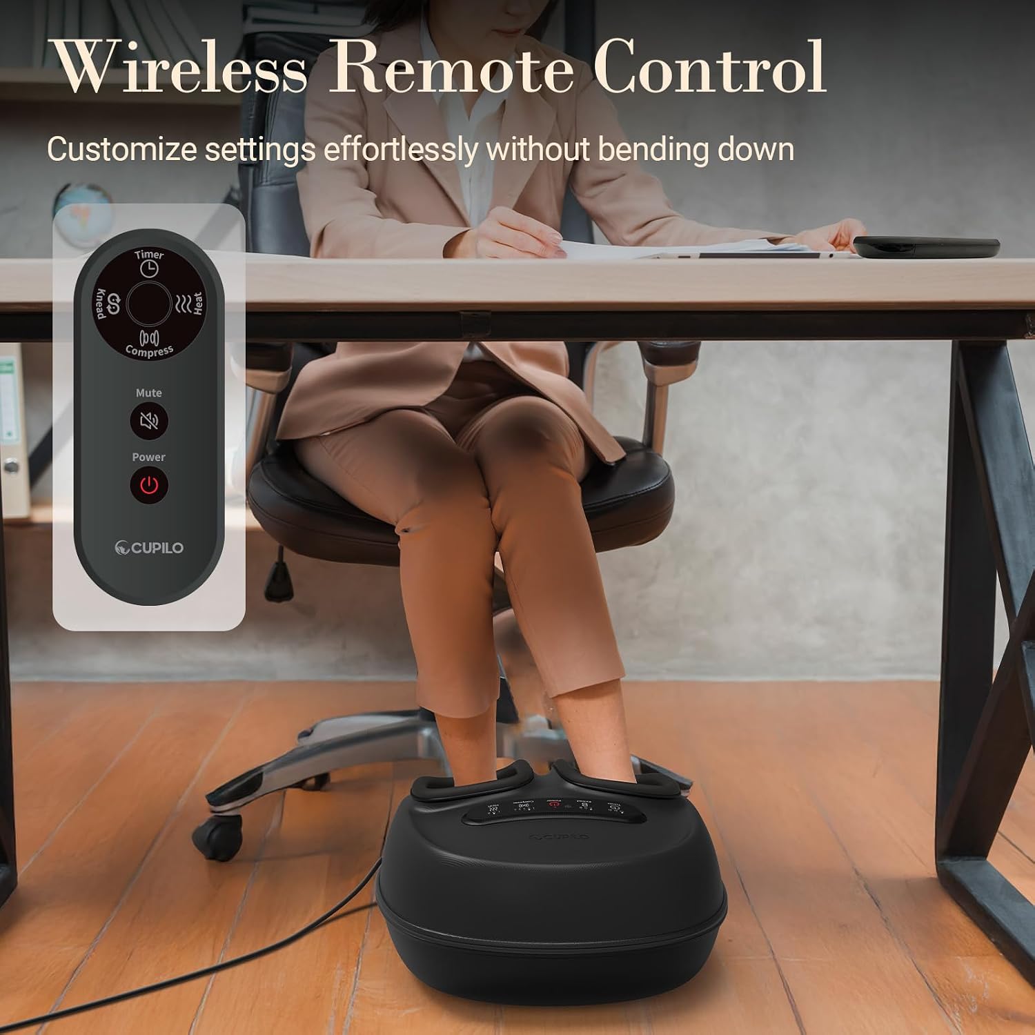 Detalle 2 de CuPiLo CPL-5551R Heated Shiatsu Foot Massager with Adjustable Heat