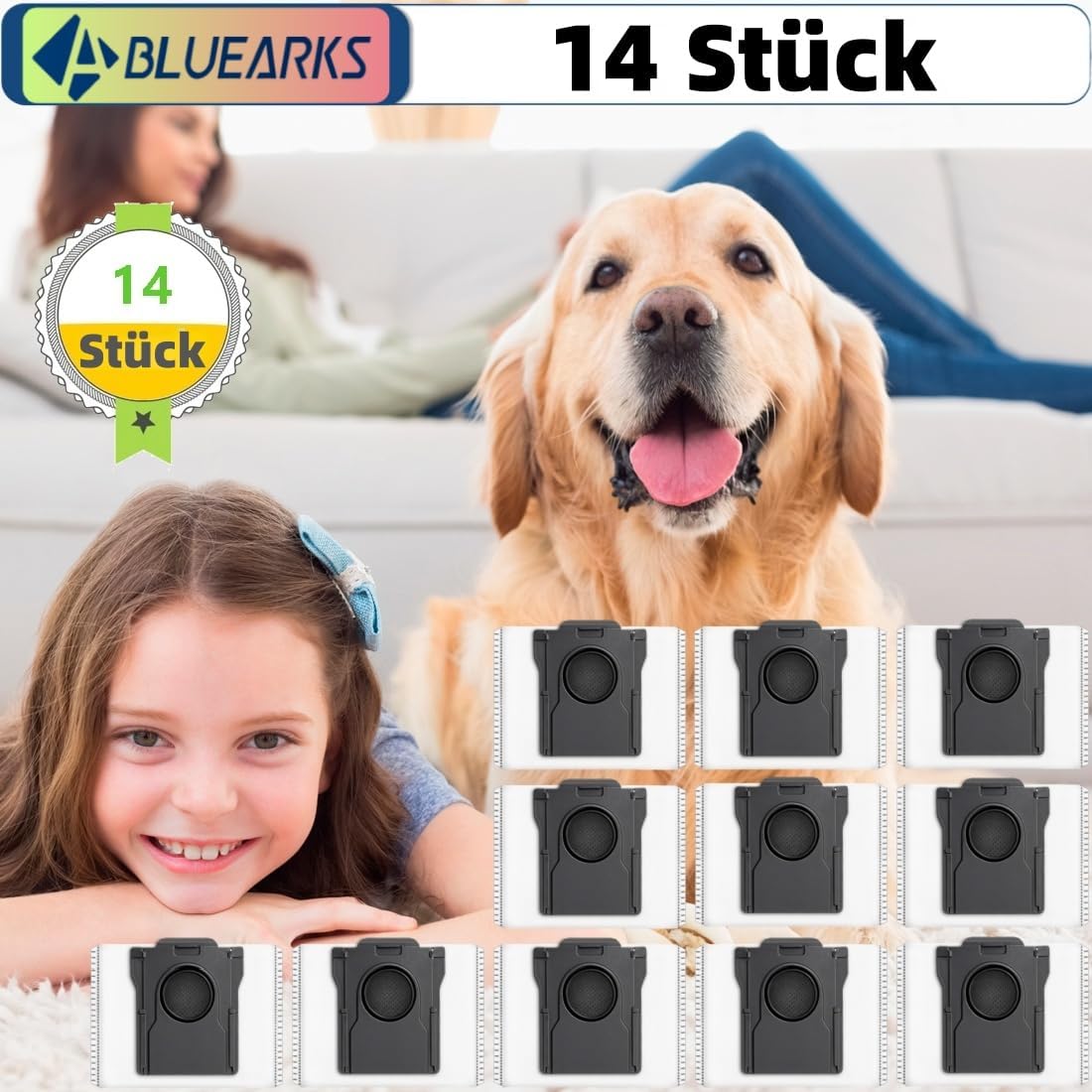 Thumbnail 6 de Bluearks 14 Staubbeutel für Dreame L10s Ultra Gen 2/Gen 3 & weitere Modelle – 3,2 Liter mit Aktivkohleschicht
