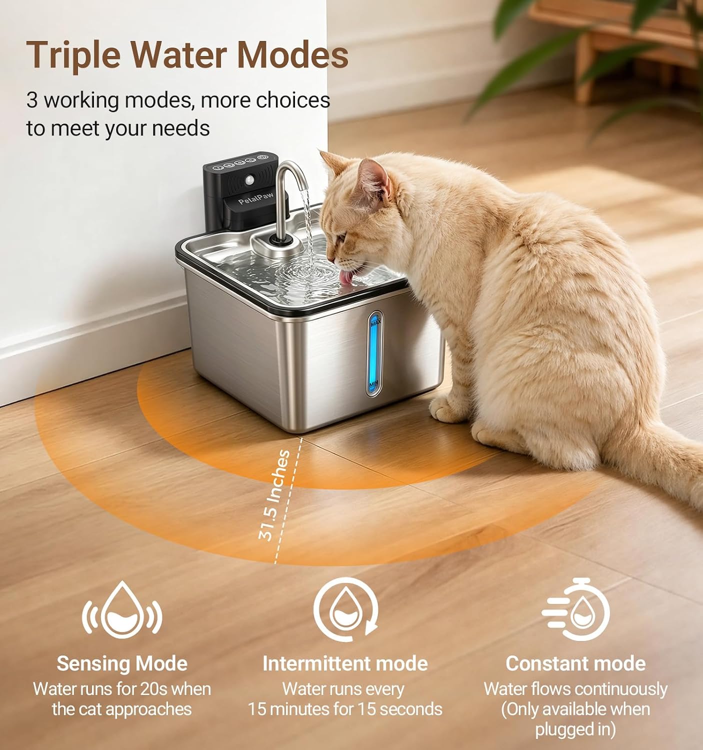 Detalle 2 de PETALPAW Cat Water Fountain, 3.5L