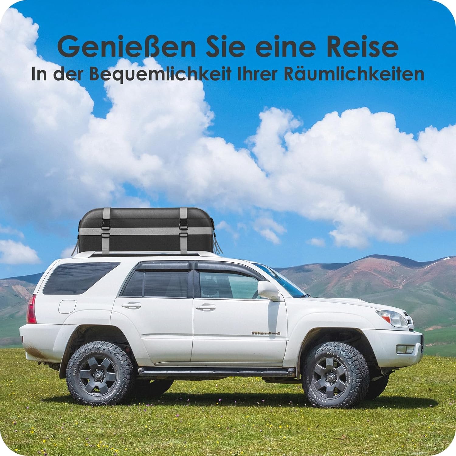 Thumbnail 6 de Rymopuey faltbare Dachbox 15–21 Kubikmeter (700D, wasserdicht) mit Anti-Rutsch-Matte und 6 Gurten