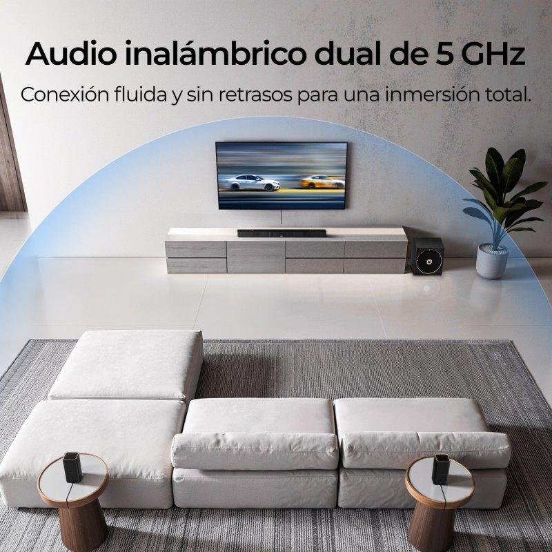 Detalle 2 de Barra de Sonido Ultimea Skywave X50 5.1.4 760W: Dolby Atmos, eARC y Sonido Inmersivo