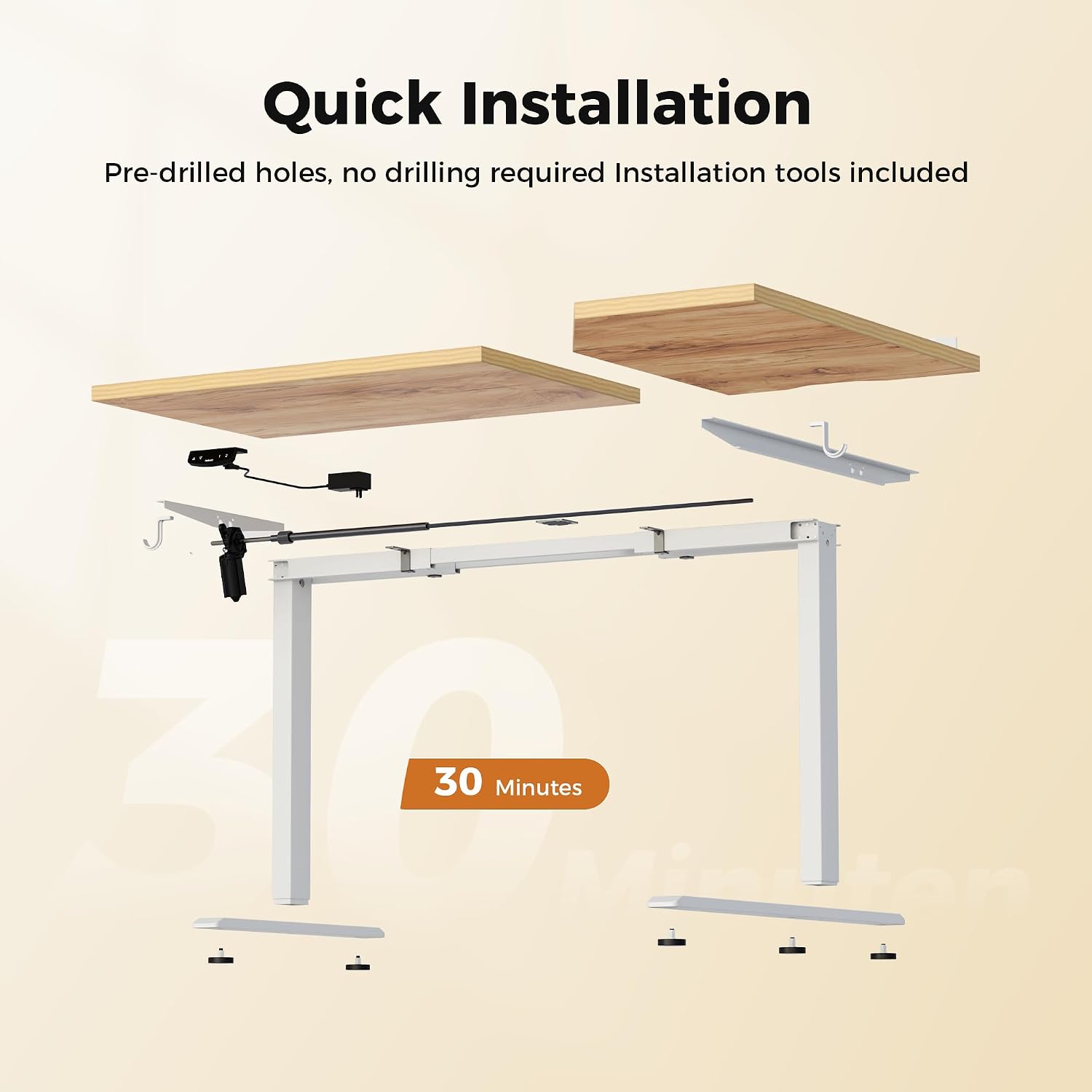 Thumbnail 6 de Agilestic L-Shaped Electric Standing Desk with 2 Memory Heights (160x90cm) - Home Office Ergonomics